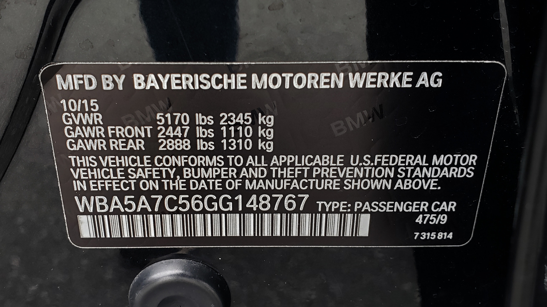 Used 2016 BMW 5 SERIES 528i XDRIVE / PREM PKG / DRVR ASST PLUS / LUXURY / COLD WTHR for sale Sold at Formula Imports in Charlotte NC 28227 85