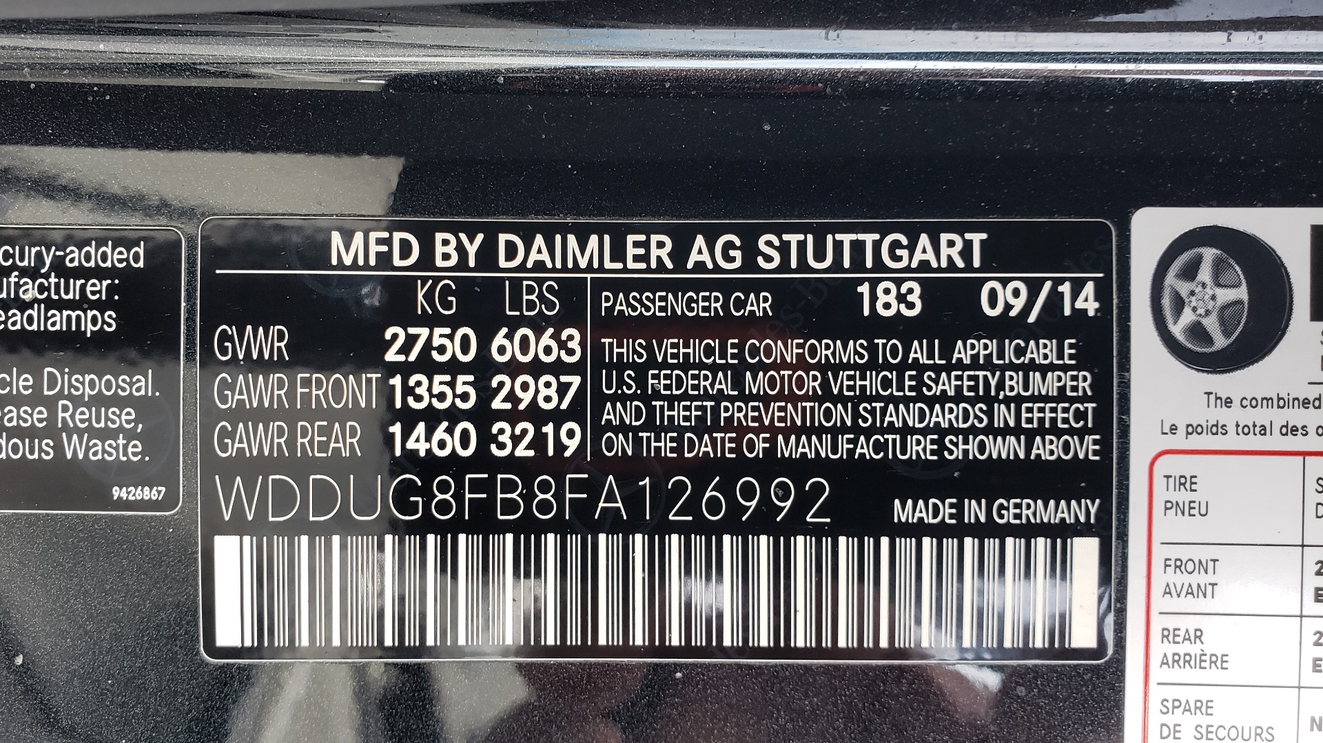 Used 2015 Mercedes-Benz S-CLASS S 550 PREMIUM / SPORT / WARMTH&COMFORT / DRVR ASST / SRND VIEW for sale Sold at Formula Imports in Charlotte NC 28227 104