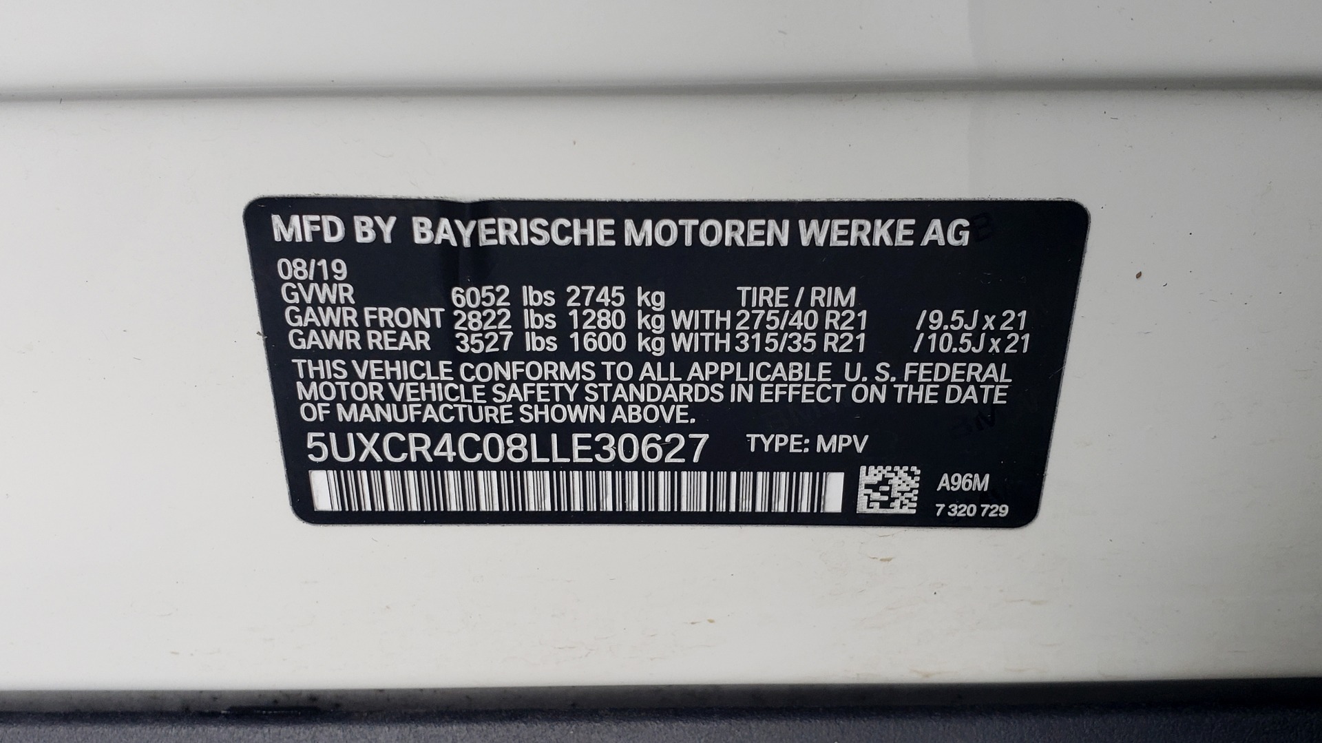 Used 2020 BMW X5 SDRIVE40I / CONV PKG / WIFI / NAV / PANO-ROOF / REARVIEW for sale Sold at Formula Imports in Charlotte NC 28227 90