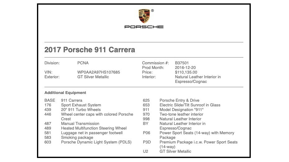 Used 2017 Porsche 911 CARRERA COUPE / 3.0L / 7-SPD MAN / NAV / PDLS / SUNROOF / REARVIEW for sale Sold at Formula Imports in Charlotte NC 28227 82
