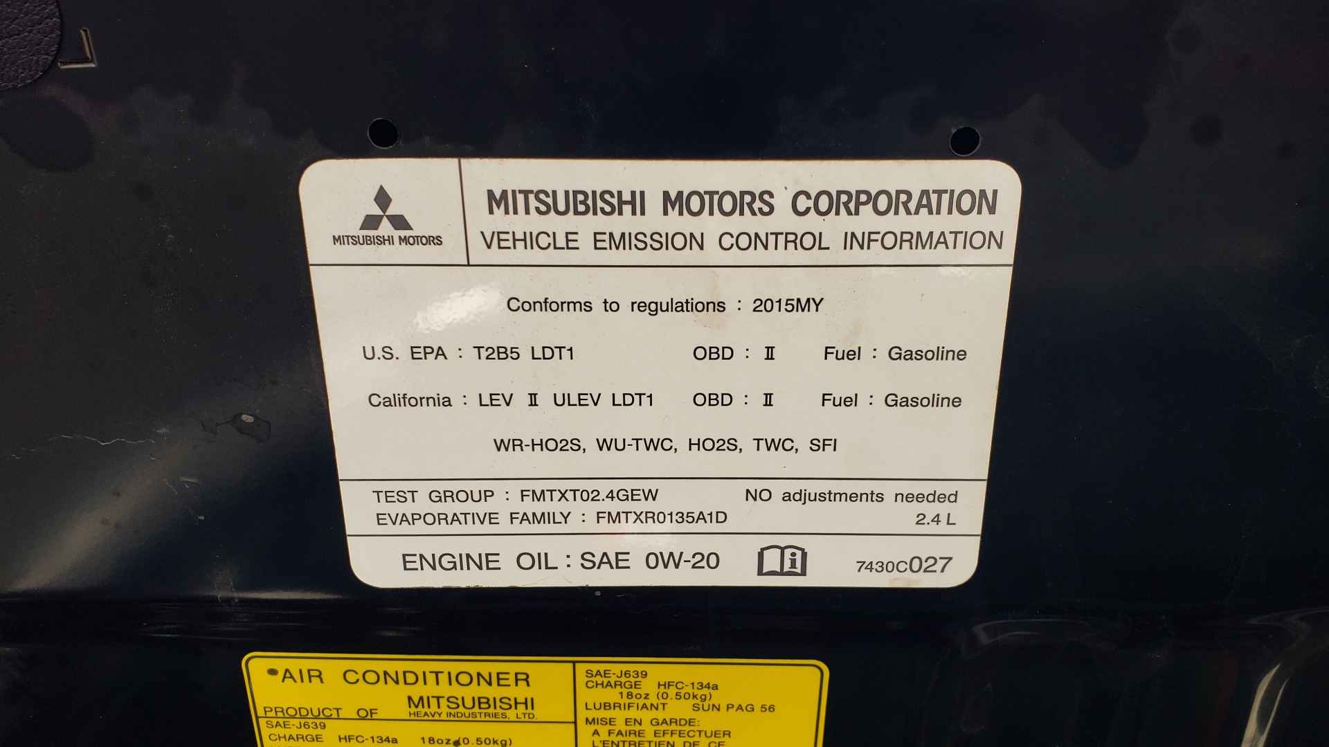 Used 2015 Mitsubishi OUTLANDER ES 2.4L SUV / CVT / FWD / KEYLESS ENTRY / 16-IN WHEELS for sale Sold at Formula Imports in Charlotte NC 28227 12