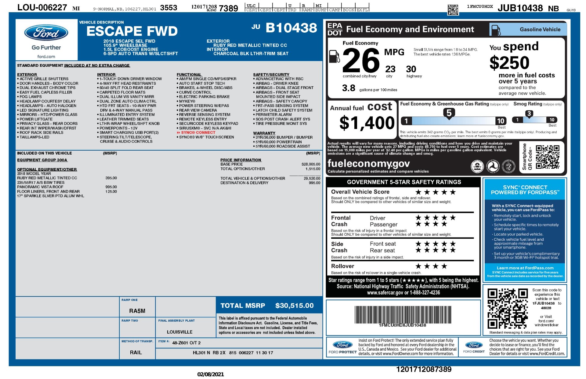 Used 2018 Ford ESCAPE SEL / FWD / 1.5L ECOBOOST / PANO-ROOF / REARVIEW for sale Sold at Formula Imports in Charlotte NC 28227 88