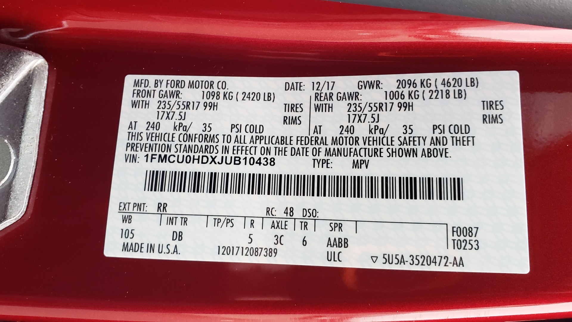 Used 2018 Ford ESCAPE SEL / FWD / 1.5L ECOBOOST / PANO-ROOF / REARVIEW for sale Sold at Formula Imports in Charlotte NC 28227 89