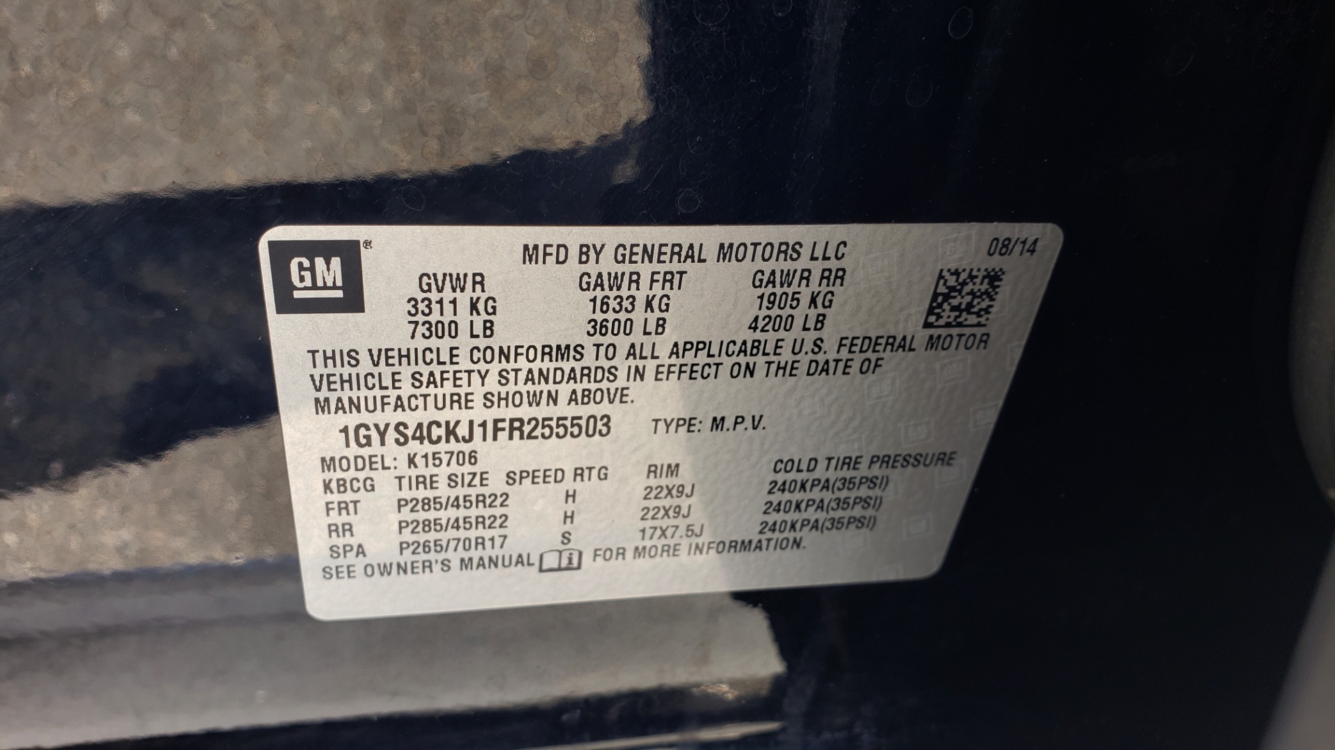 Used 2015 Cadillac ESCALADE PREMIUM 4WD / NAV / SUNROOF / REARVIEW / 3-ROW for sale Sold at Formula Imports in Charlotte NC 28227 95