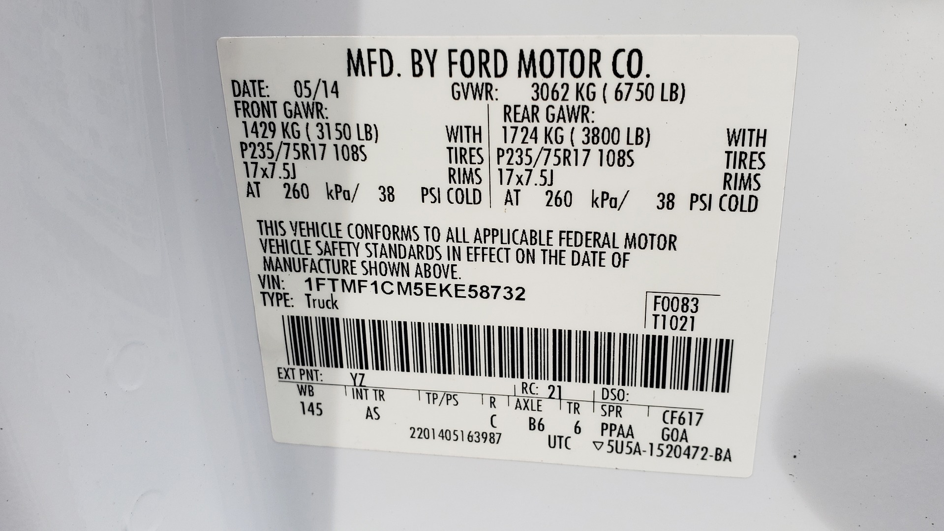Used 2014 Ford F-150 XL 4X2 REGULAR CAB / 3.7L V6 / 6-SPD AUTO / CRUISE CONTROL for sale Sold at Formula Imports in Charlotte NC 28227 71