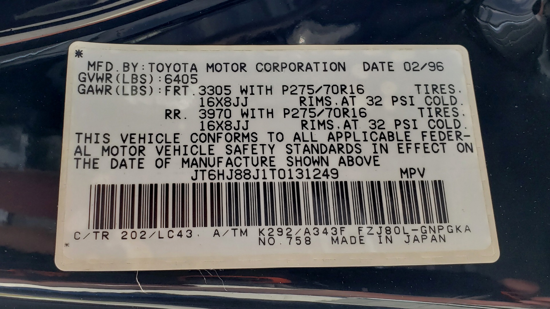 Used 1996 Lexus LX 450 for sale Sold at Formula Imports in Charlotte NC 28227 92