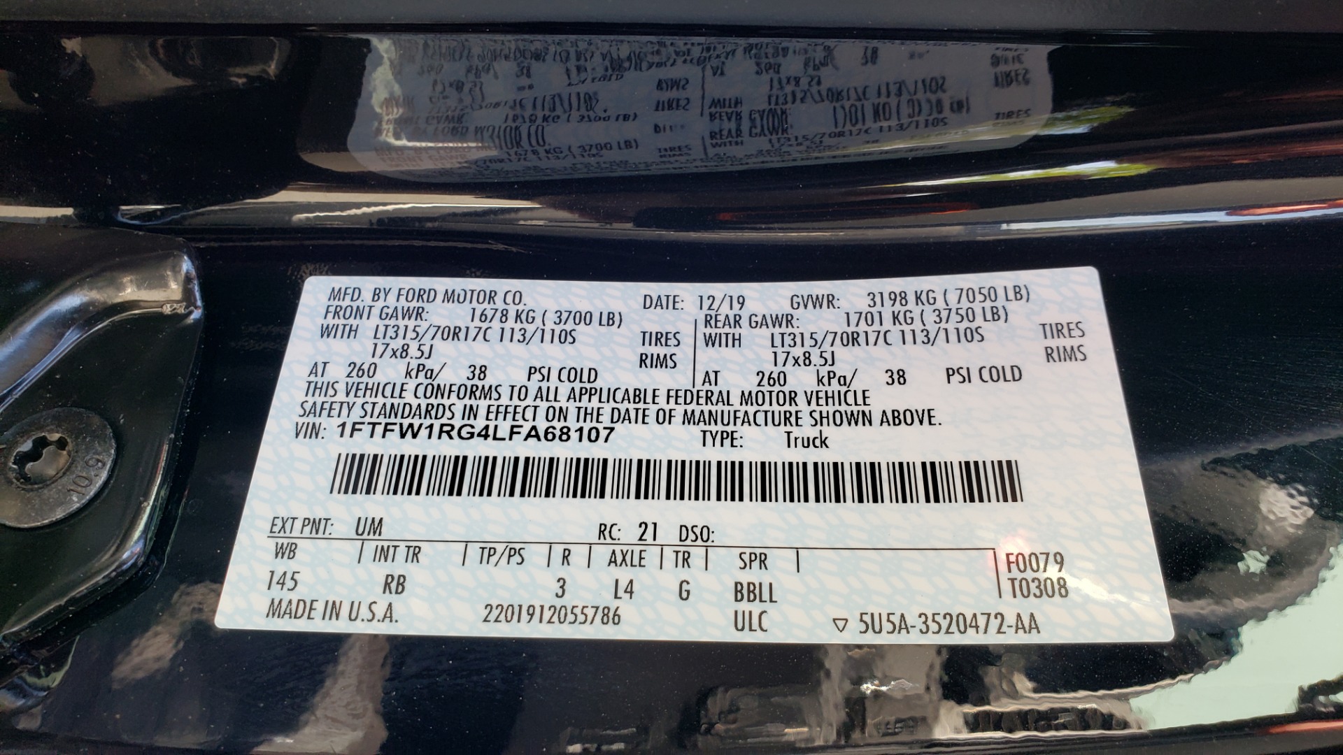 Used 2020 Ford F-150 RAPTOR LIFT/LIGHTS/BED COVER/ MANY OPTIONS for sale Sold at Formula Imports in Charlotte NC 28227 99