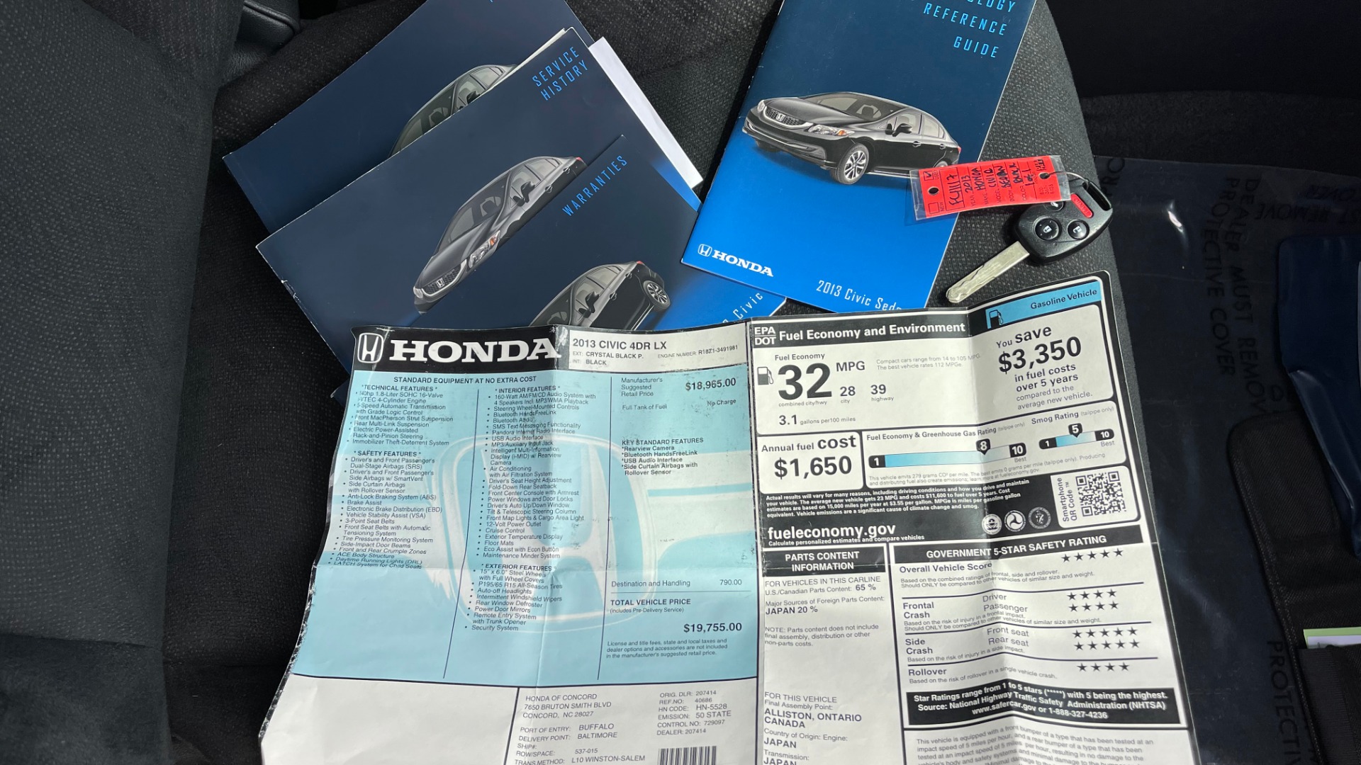 Used 2013 Honda CIVIC SEDAN LX / 5-SPD AUTO / 1.8L 4-CYL / BLUETOOTH / AIR CONDITIONING for sale Sold at Formula Imports in Charlotte NC 28227 67