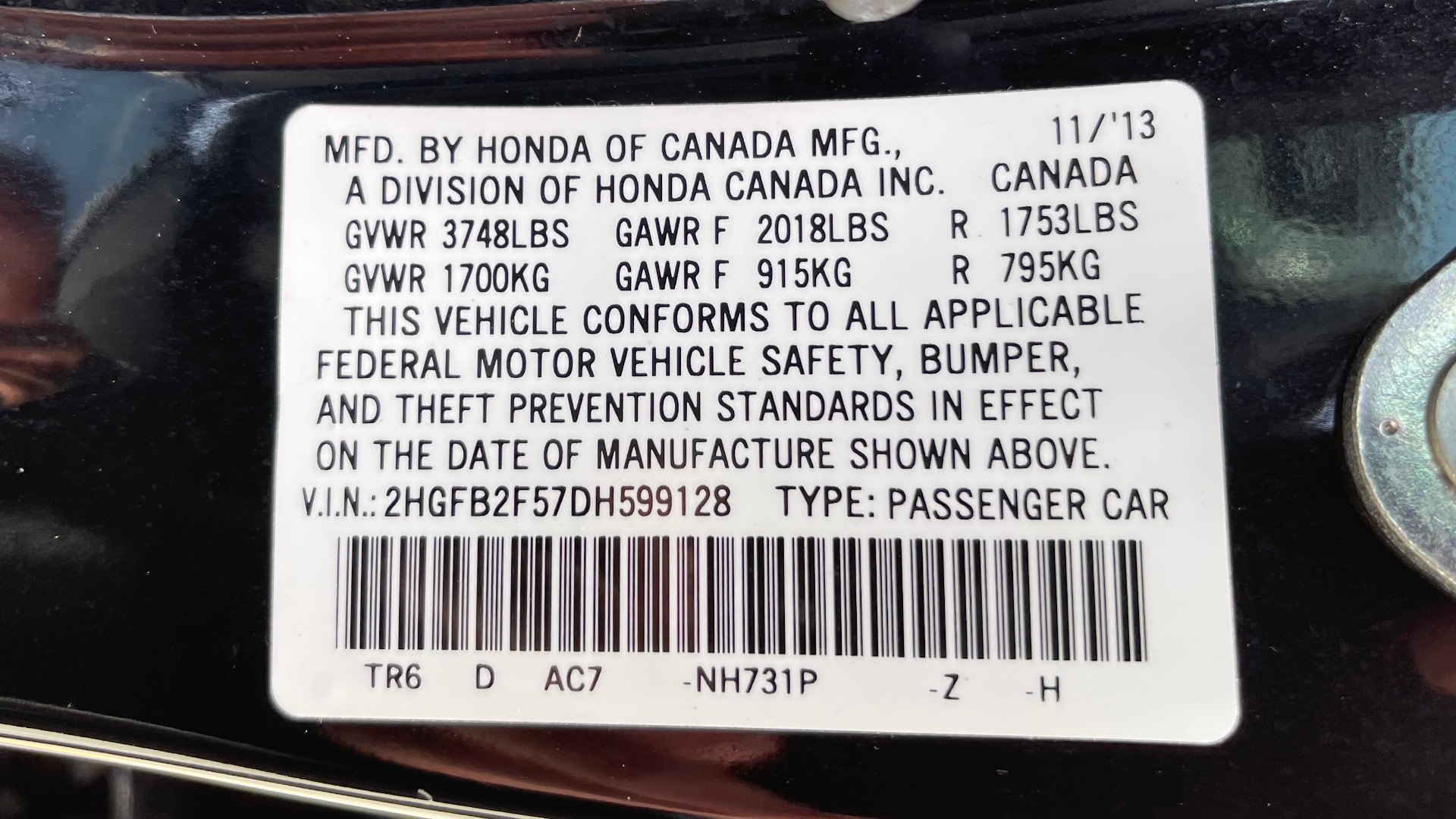 Used 2013 Honda CIVIC SEDAN LX / 5-SPD AUTO / 1.8L 4-CYL / BLUETOOTH / AIR CONDITIONING for sale Sold at Formula Imports in Charlotte NC 28227 68