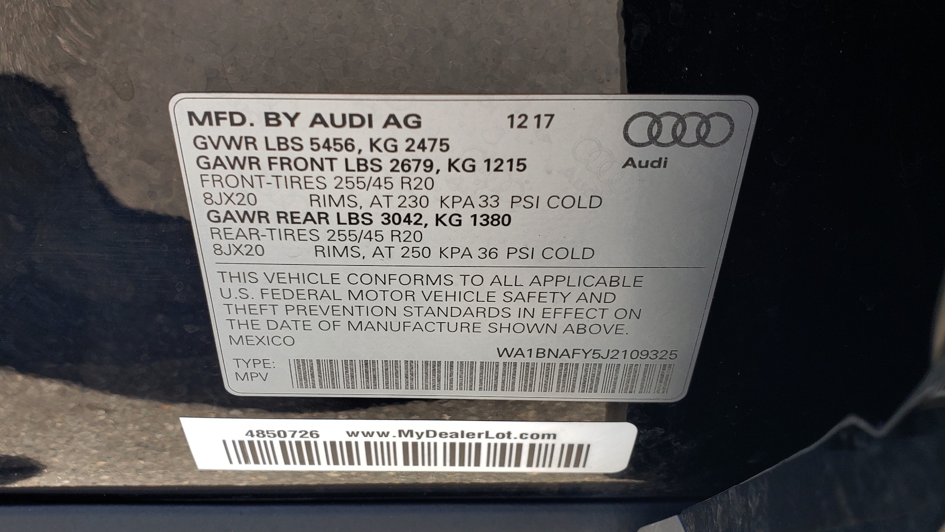 Used 2018 Audi Q5 PREMIUM PLUS / NAV / B&O SND / CLD WTHR / SUNROOF / REARVIEW for sale Sold at Formula Imports in Charlotte NC 28227 91