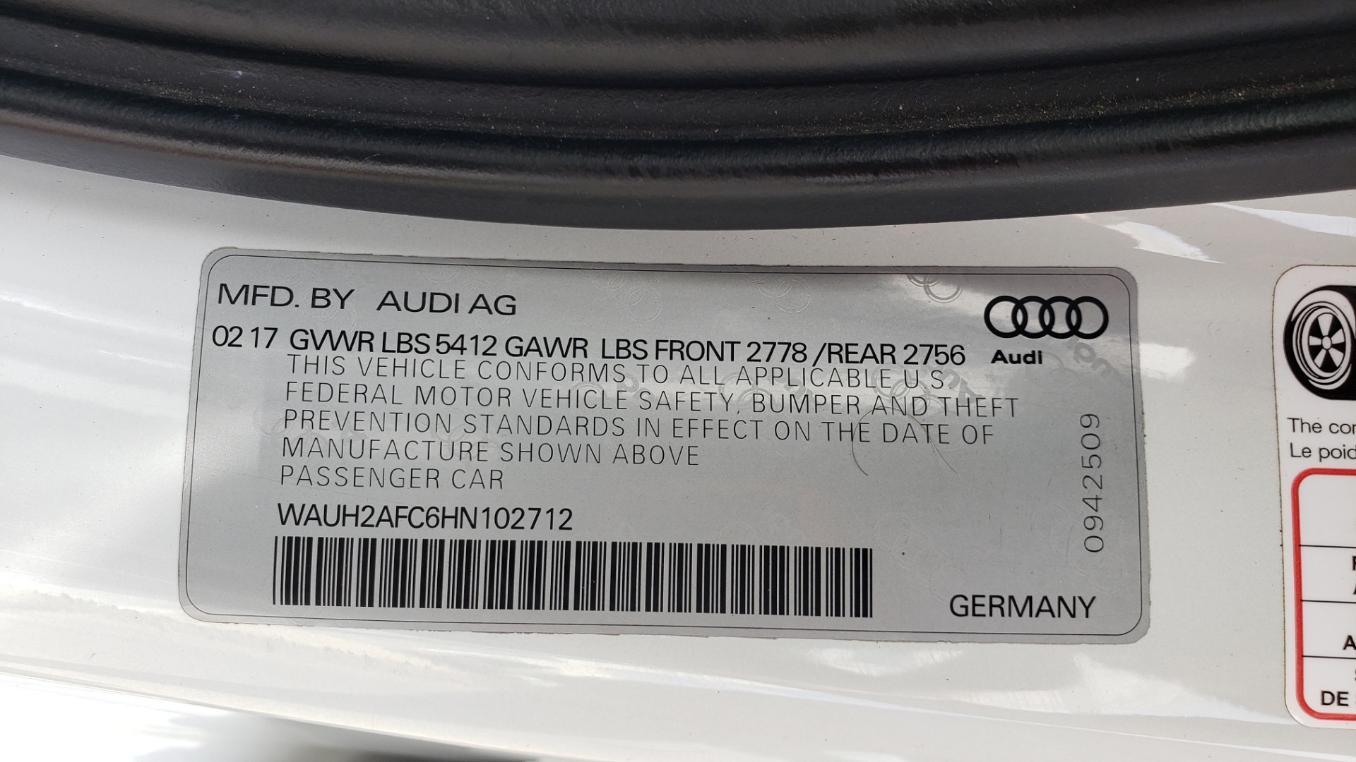 Used 2017 Audi A6 PRESTIGE SEDAN 3.0T / NAV / SUNROOF / BLACK OPTIC / CLD WTHR / REARVIEW for sale Sold at Formula Imports in Charlotte NC 28227 91