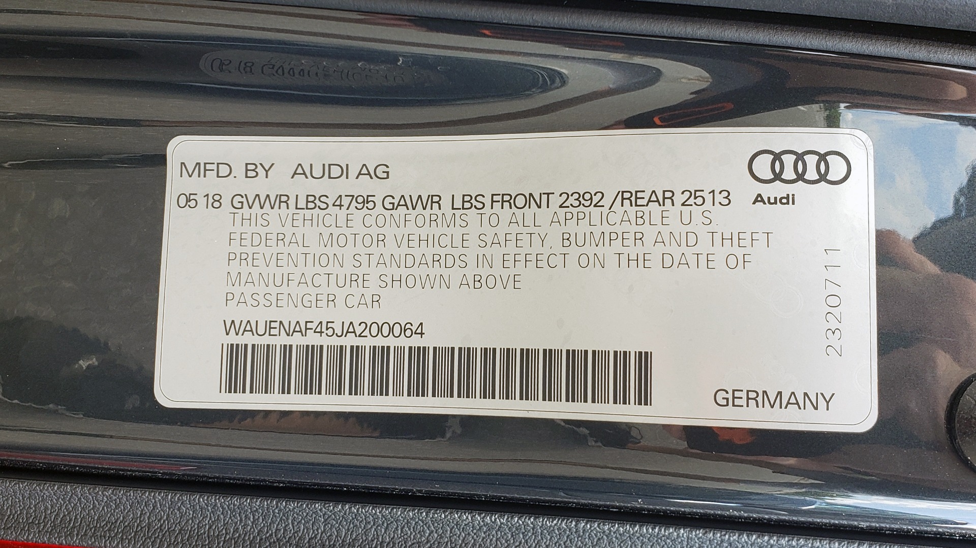 Used 2018 Audi A4 TECH PREMIUM PLUS / NAV / B&O SND / SUNROOF / CLD WTHR / REARVIEW for sale Sold at Formula Imports in Charlotte NC 28227 86