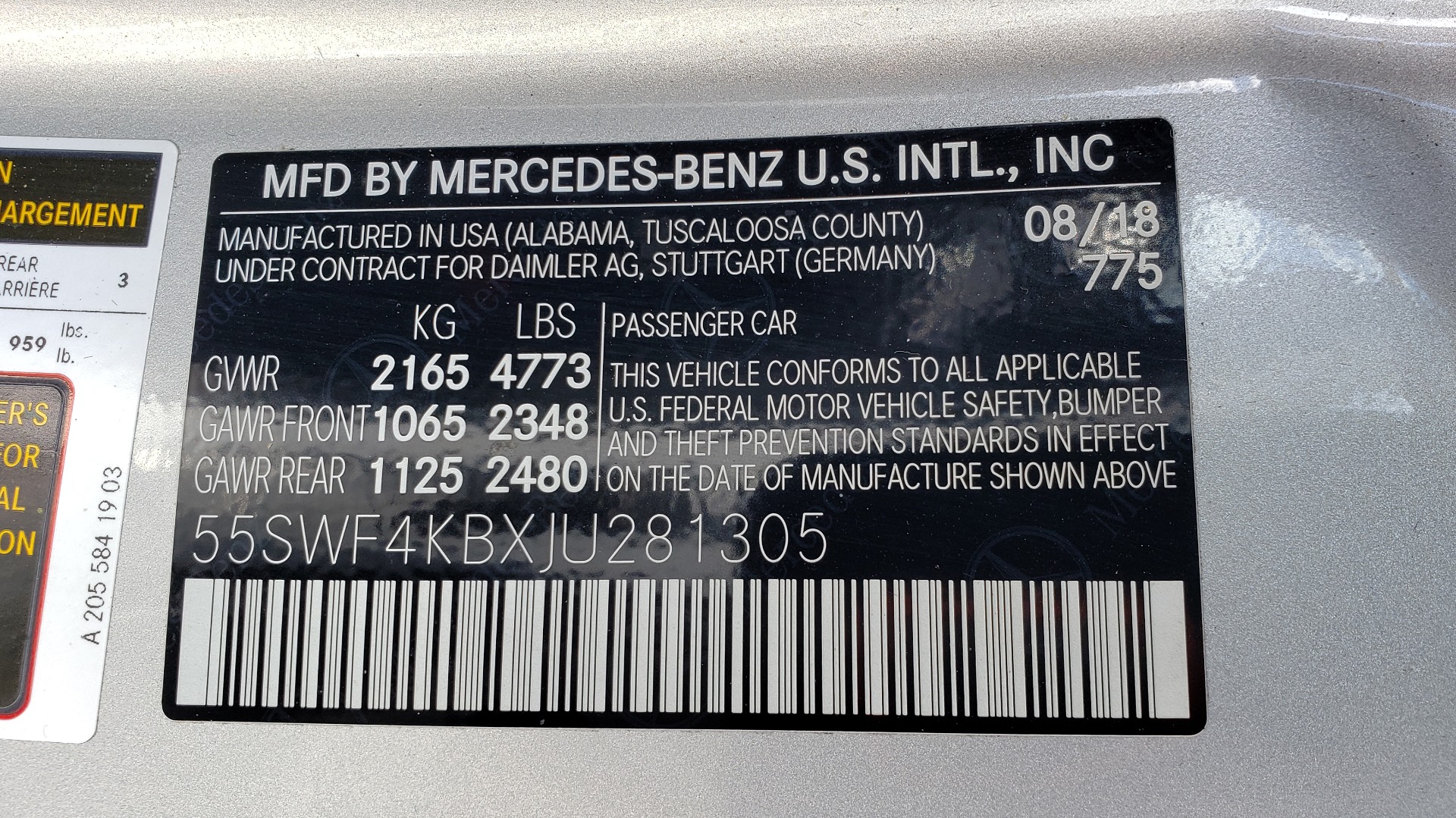 Used 2018 Mercedes-Benz C-CLASS C 300 4MATIC / PREMIUM PKG / PANO-ROOF / AMG LINE / BURMESTER / REARVIEW for sale Sold at Formula Imports in Charlotte NC 28227 83