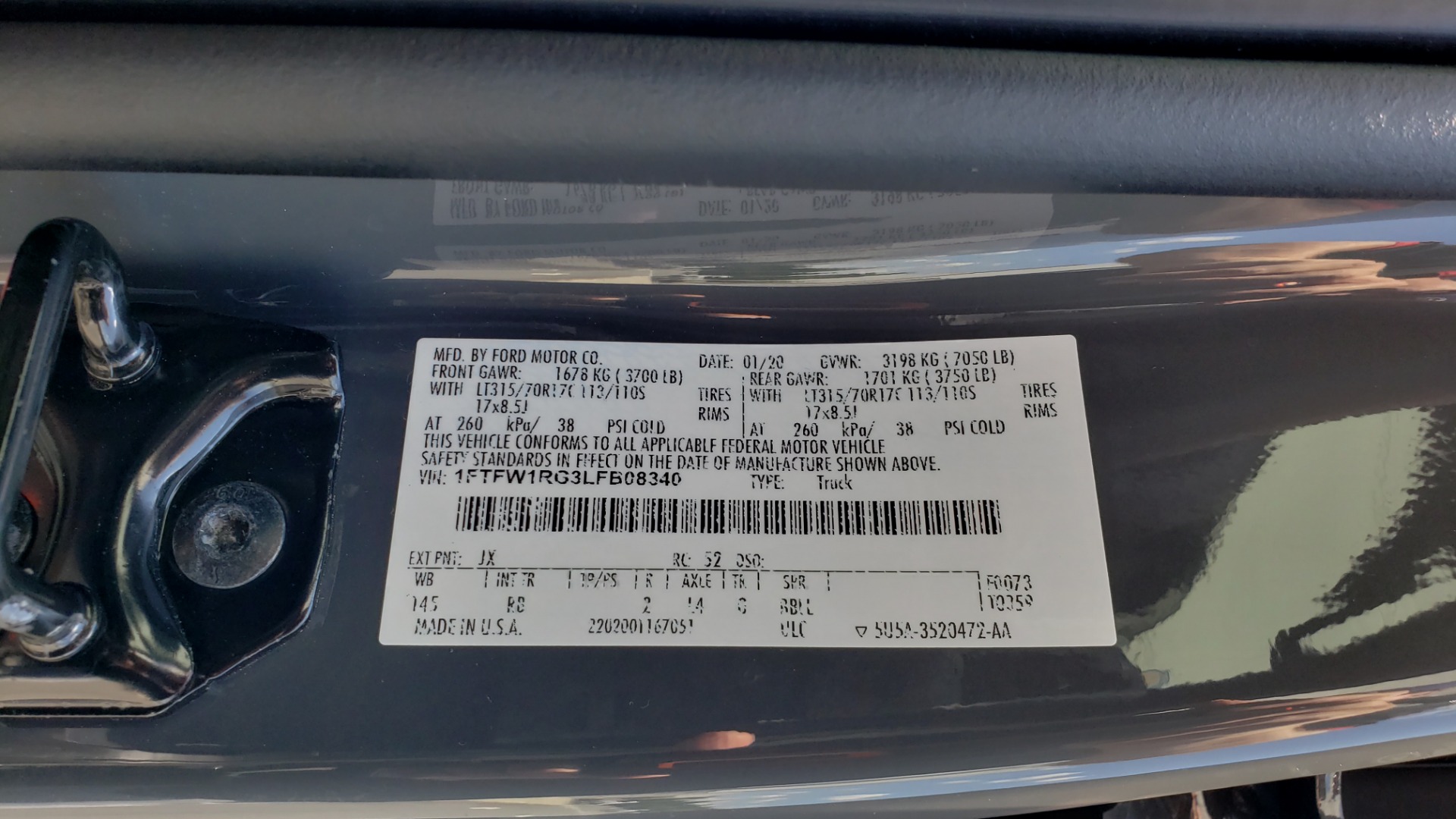 Used 2020 Ford F-150 RAPTOR 4X4 SUPERCREW / 3.5L ECOBOOST / 10-SPD AUTO / SUNROOF / REARVIEW for sale Sold at Formula Imports in Charlotte NC 28227 86