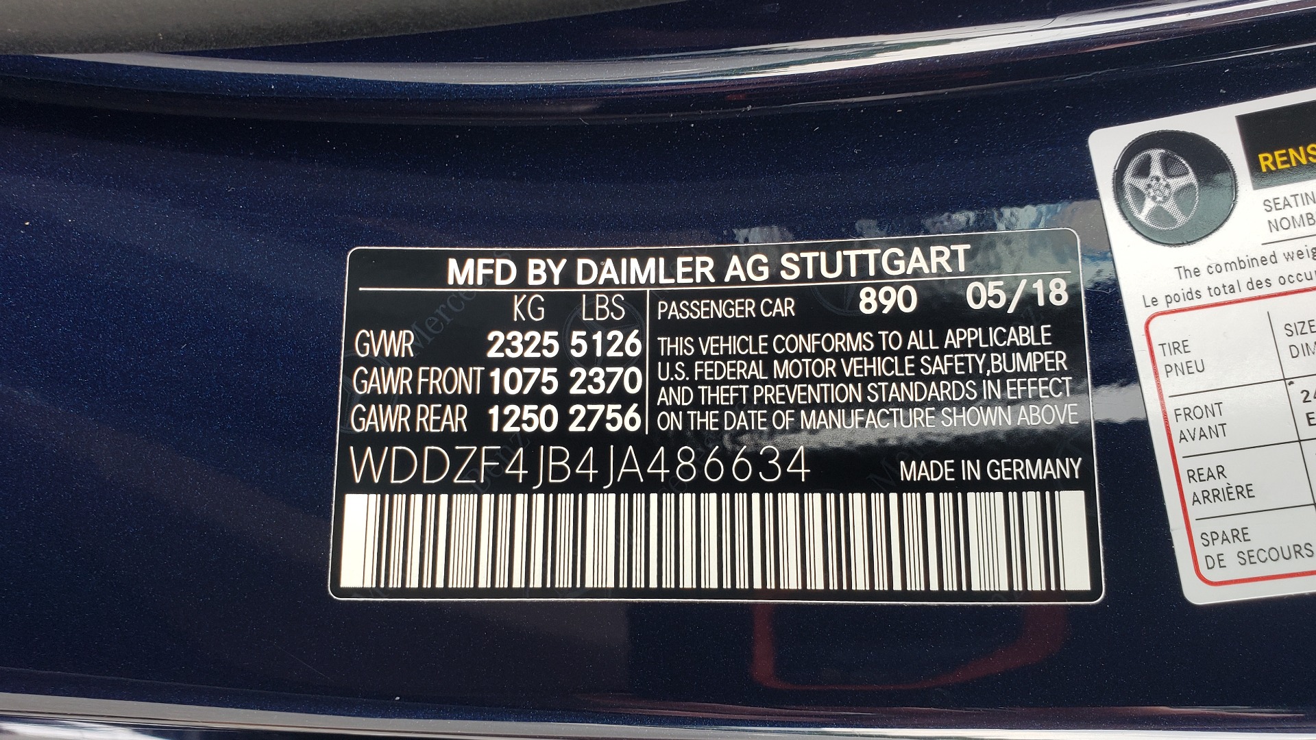 Used 2018 Mercedes-Benz E-CLASS E 300 PREMIUM / AMG LINE / PARK ASST / BURMESTER / SUNROOF / REARVIEW for sale Sold at Formula Imports in Charlotte NC 28227 88