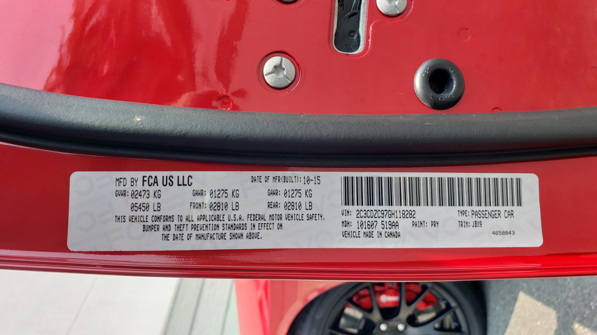 Used 2016 Dodge CHALLENGER SRT HELLCAT 707HP COUPE / AUTO / NAV / SUNROOF / H/K SND / REARVIEW for sale Sold at Formula Imports in Charlotte NC 28227 87