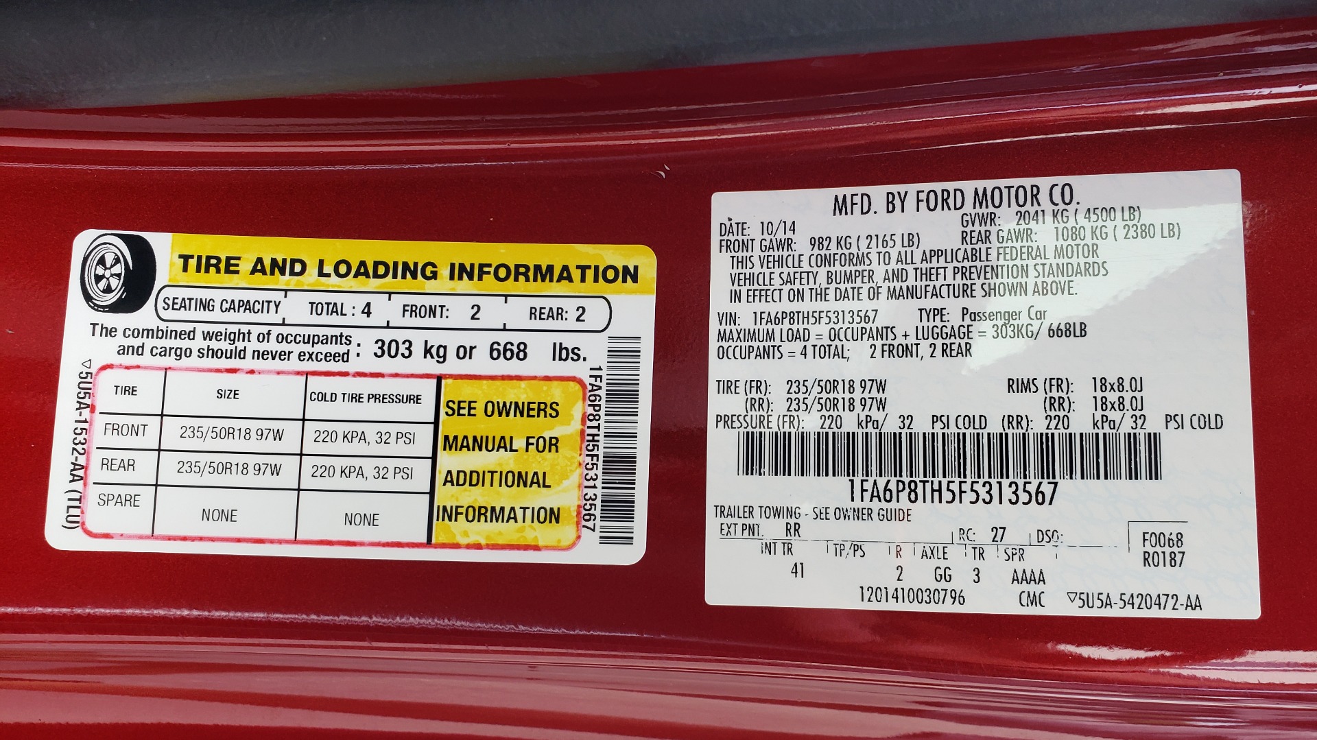 Used 2015 Ford MUSTANG ECOBOOST PREMIUM COUPE / 2.3L TURBO / AUTO / SYNC / DUAL-ZONE A/C for sale Sold at Formula Imports in Charlotte NC 28227 85