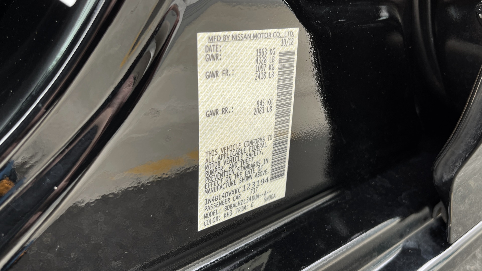 Used 2019 Nissan ALTIMA 2.5 SV SEDAN / CVT TRANS / SUNROOF / REARVIEW / LOW MILES for sale Sold at Formula Imports in Charlotte NC 28227 22