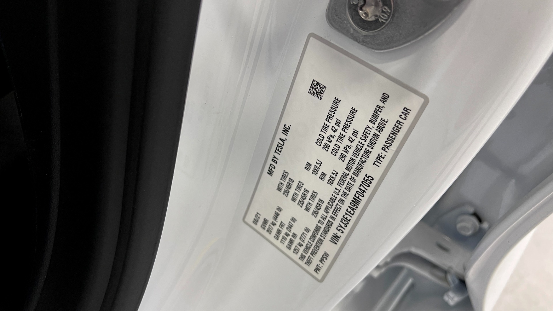 2021 tesla model 3 vin number deals