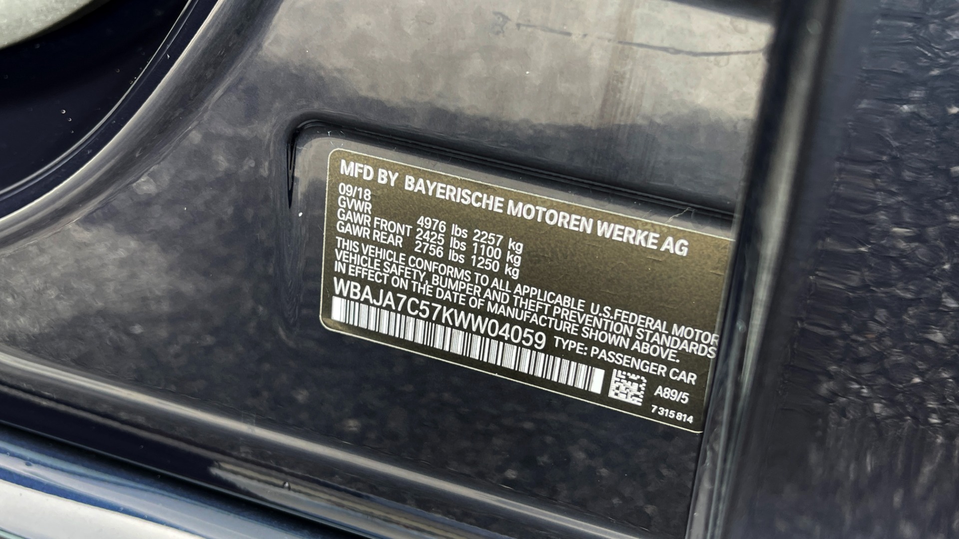 Used 2019 BMW 5 SERIES 530I XDRIVE / CONV PKG / NAV / HUD / HTD STS / SUNROOF / REARVIEW for sale Sold at Formula Imports in Charlotte NC 28227 75