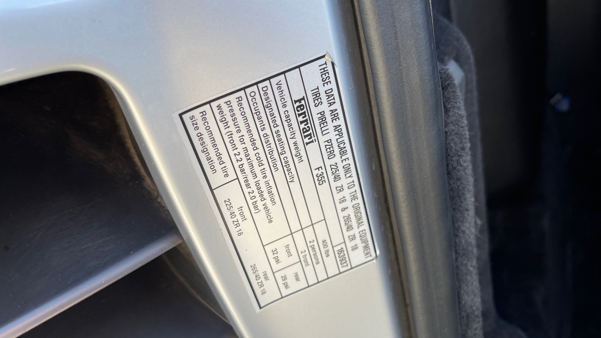 Used 1999 Ferrari F355 SPIDER W/GATED SHIFTER / NO. 31605 / LOW MILES for sale Sold at Formula Imports in Charlotte NC 28227 106