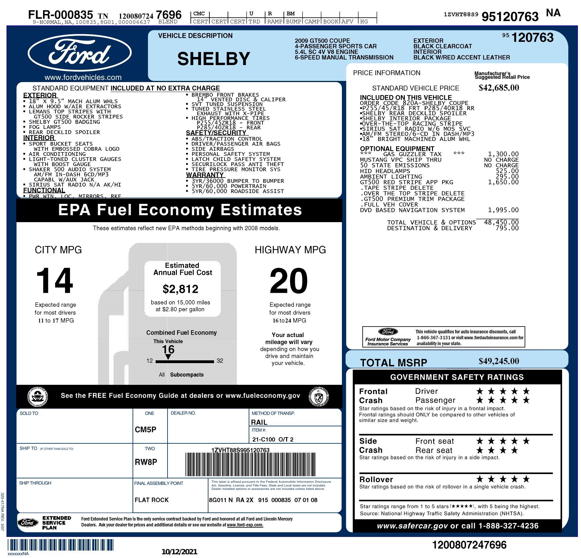 Used 2009 Ford MUSTANG SHELBY GT500 / RED SNAKE EDITION / UPGRADED 750RWHP / NAV / SHAKER SND for sale $39,499 at Formula Imports in Charlotte NC 28227 85