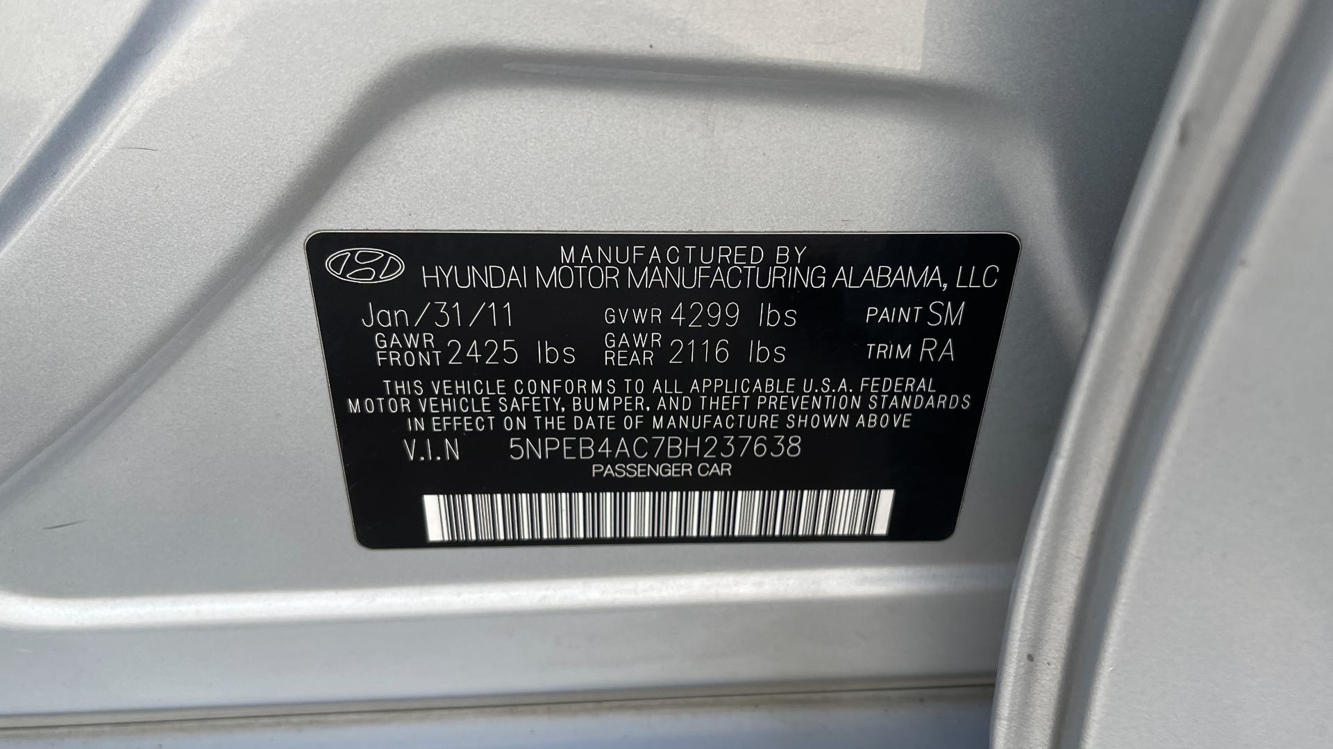Used 2011 Hyundai SONATA GLS 2.4L SEDAN / AUTO / BLUETOOTH / A/C / 16IN ALLOY WHEELS for sale Sold at Formula Imports in Charlotte NC 28227 66
