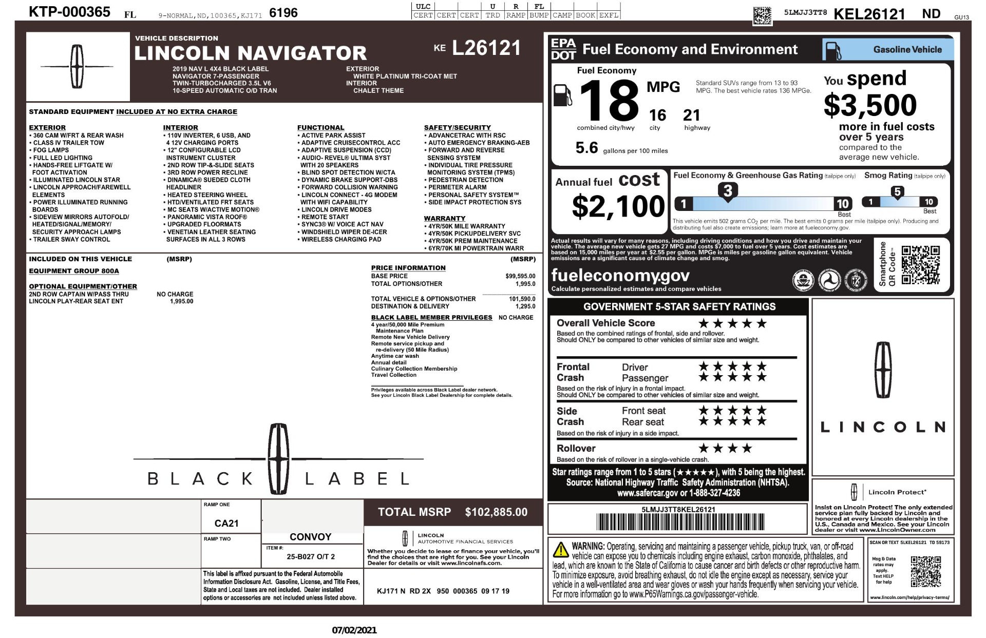 Used 2019 Lincoln Navigator L Black Label for sale Sold at Formula Imports in Charlotte NC 28227 62
