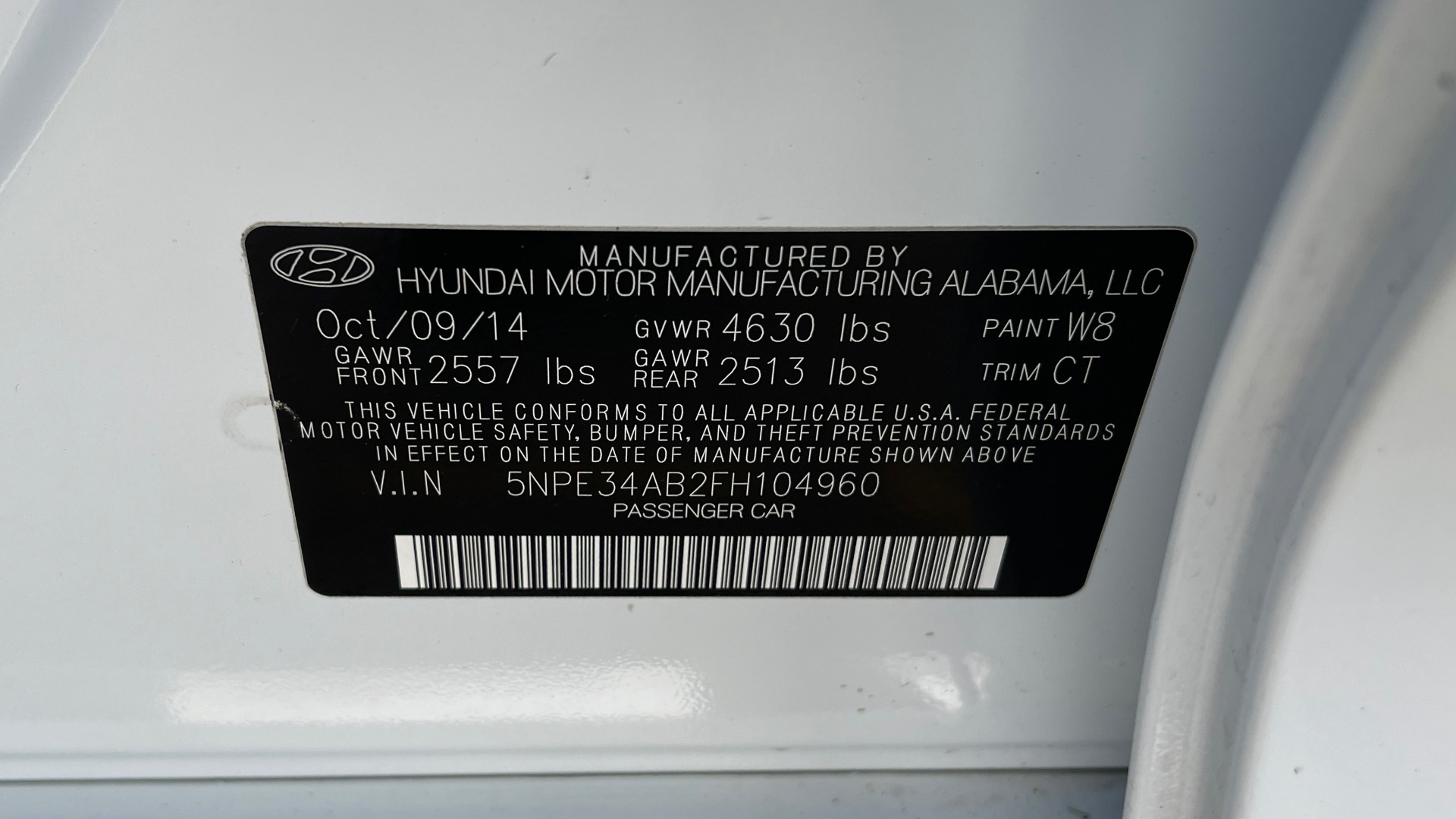 Used 2015 Hyundai SONATA 2.0T SPORT SEDAN / 6-SPD AUTO / BLIND SPOT / REARVIEW for sale Sold at Formula Imports in Charlotte NC 28227 67