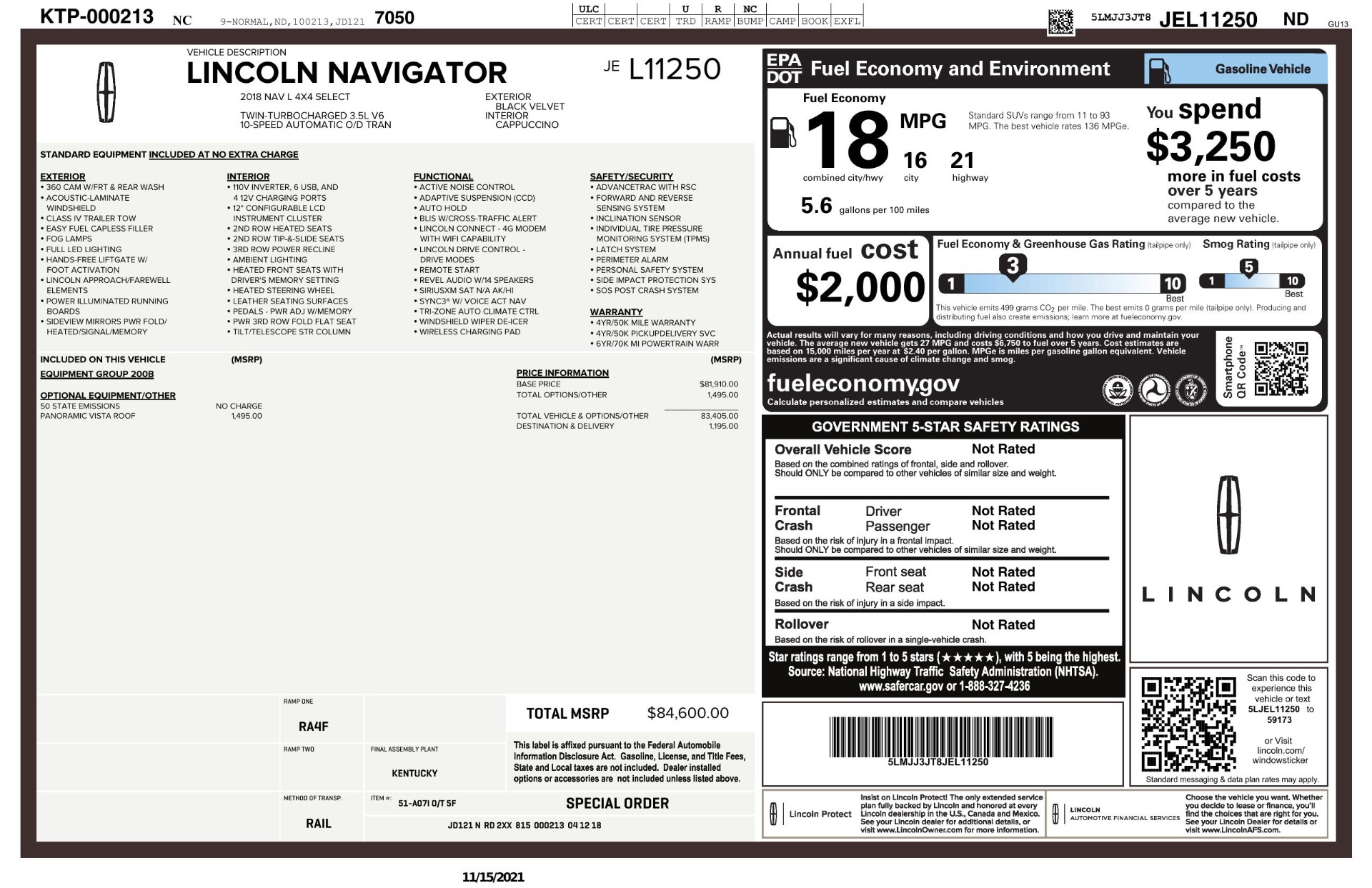 Used 2018 Lincoln NAVIGATOR L 4X4 SELECT / 3.5L V6 / 10-SPD AUTO / NAV / PANO-ROOF / 3-ROW / REARVIEW for sale $64,999 at Formula Imports in Charlotte NC 28227 75