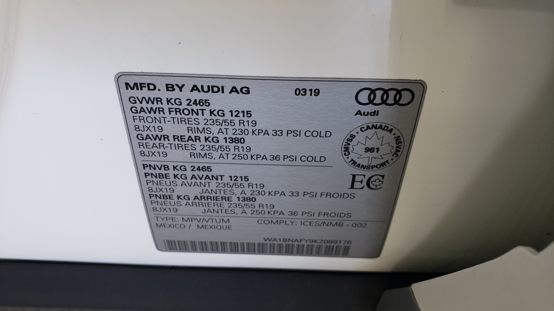 Used 2019 Audi Q5 PREMIUM PLUS 2.0L / AWD / NAV / PANO-ROOF / DRVR ASST / REARVIEW for sale $38,795 at Formula Imports in Charlotte NC 28227 91