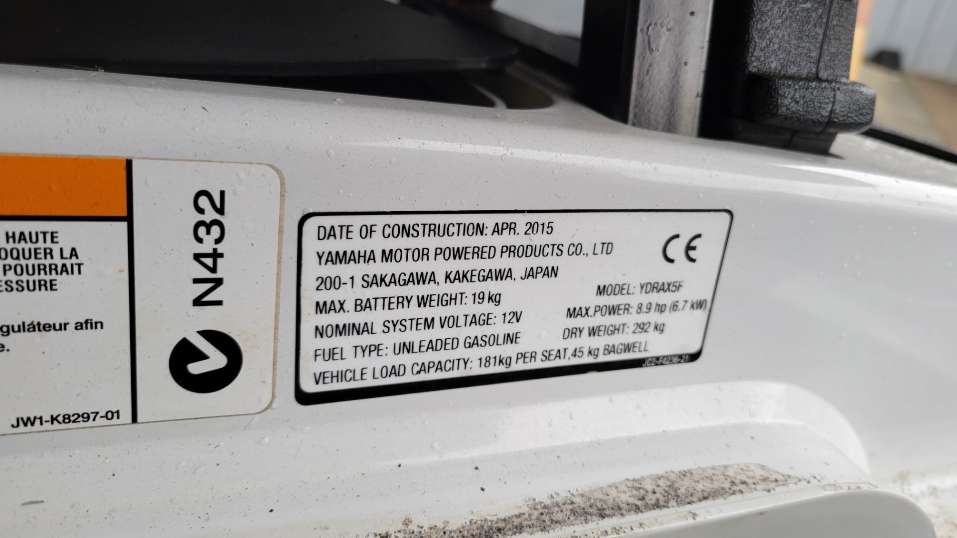 Used 2015 Yamaha GOLF CART 8.9HP GAS ENGINE / MODEL: YDRAX5F / 12IN ALLOY WHEELS for sale $5,500 at Formula Imports in Charlotte NC 28227 17