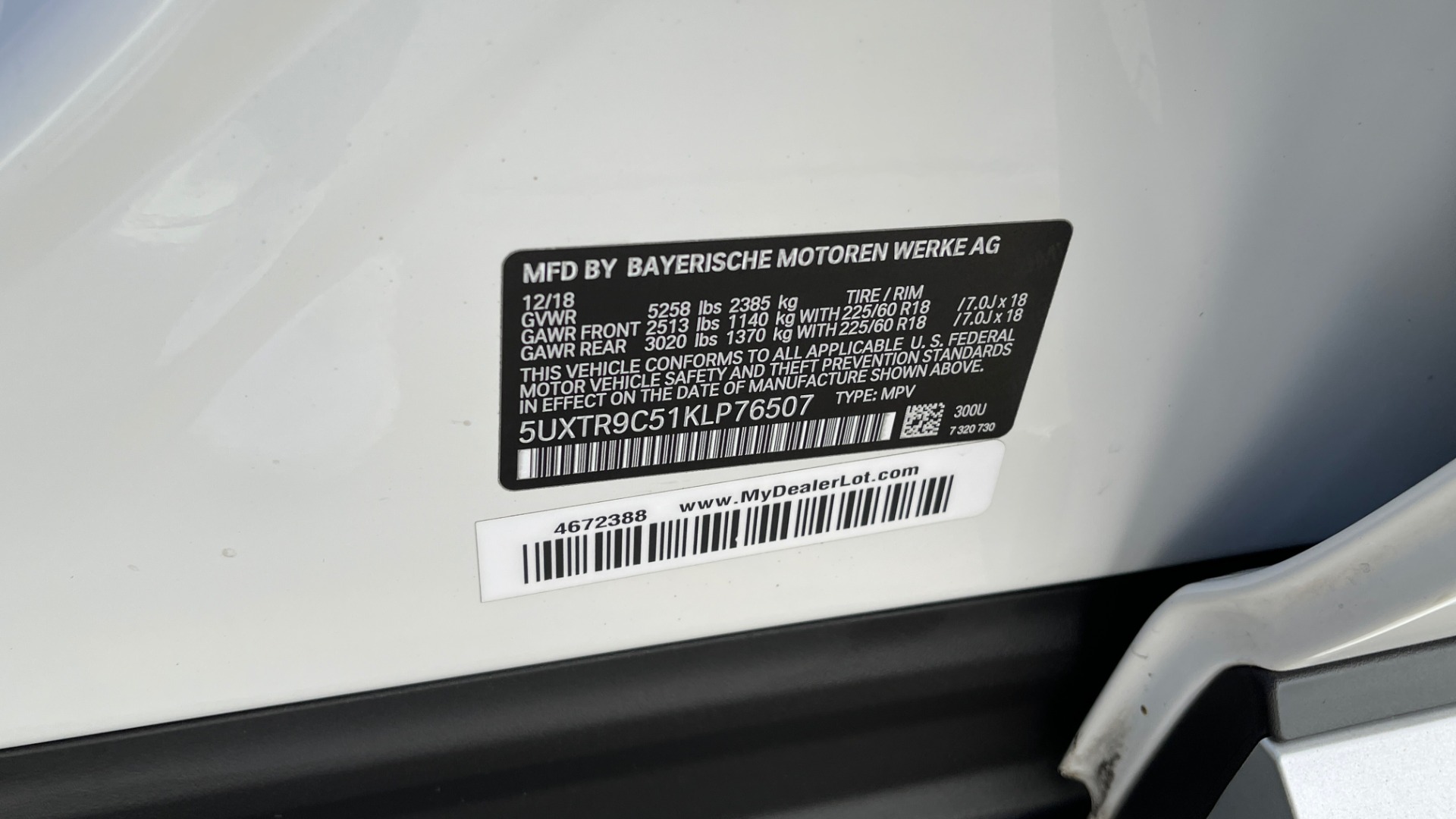 Used 2019 BMW X3 XDRIVE30I 2.0L / DRVR ASST PKG / HTD STS & STRNG WHL / REARVIEW for sale Sold at Formula Imports in Charlotte NC 28227 69