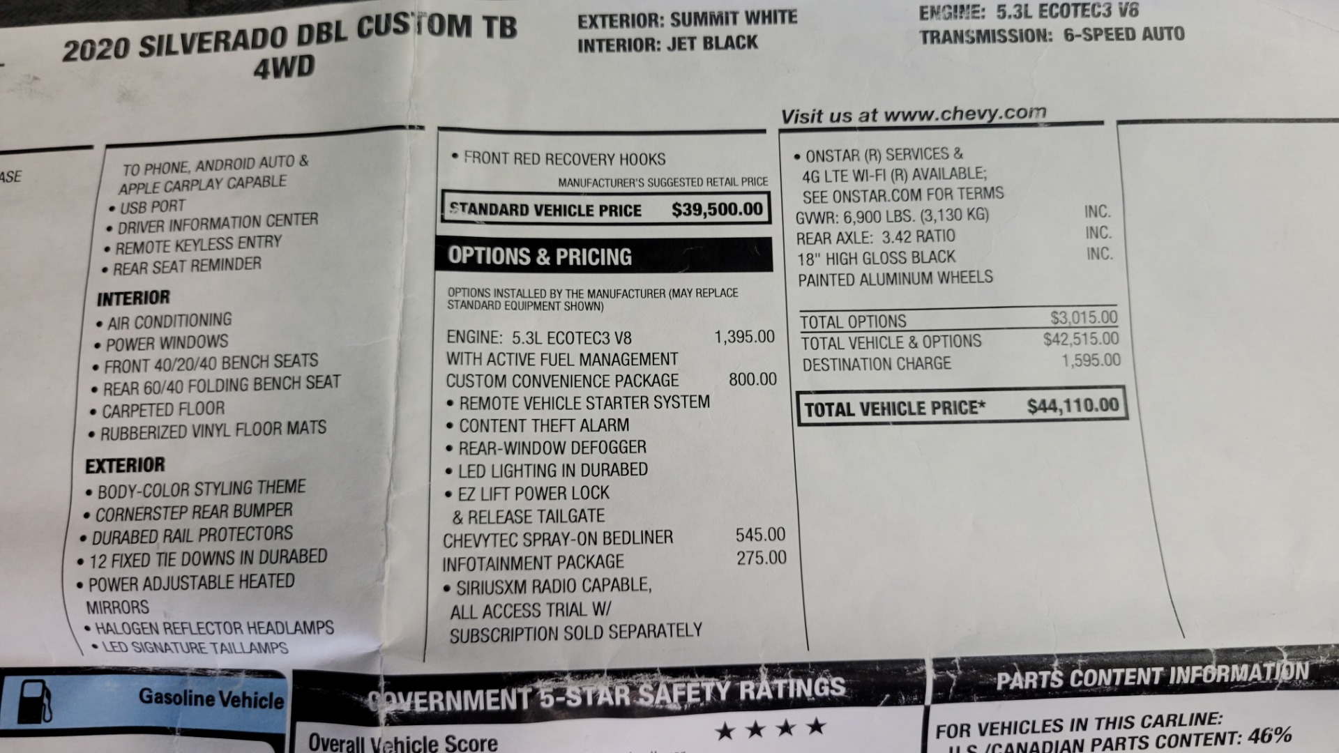 Used 2020 Chevrolet SILVERADO 1500 CUSTOM TRAIL BOSS 4X4 5.3L / REMOTE START / WIFI / REARVIEW for sale Sold at Formula Imports in Charlotte NC 28227 90