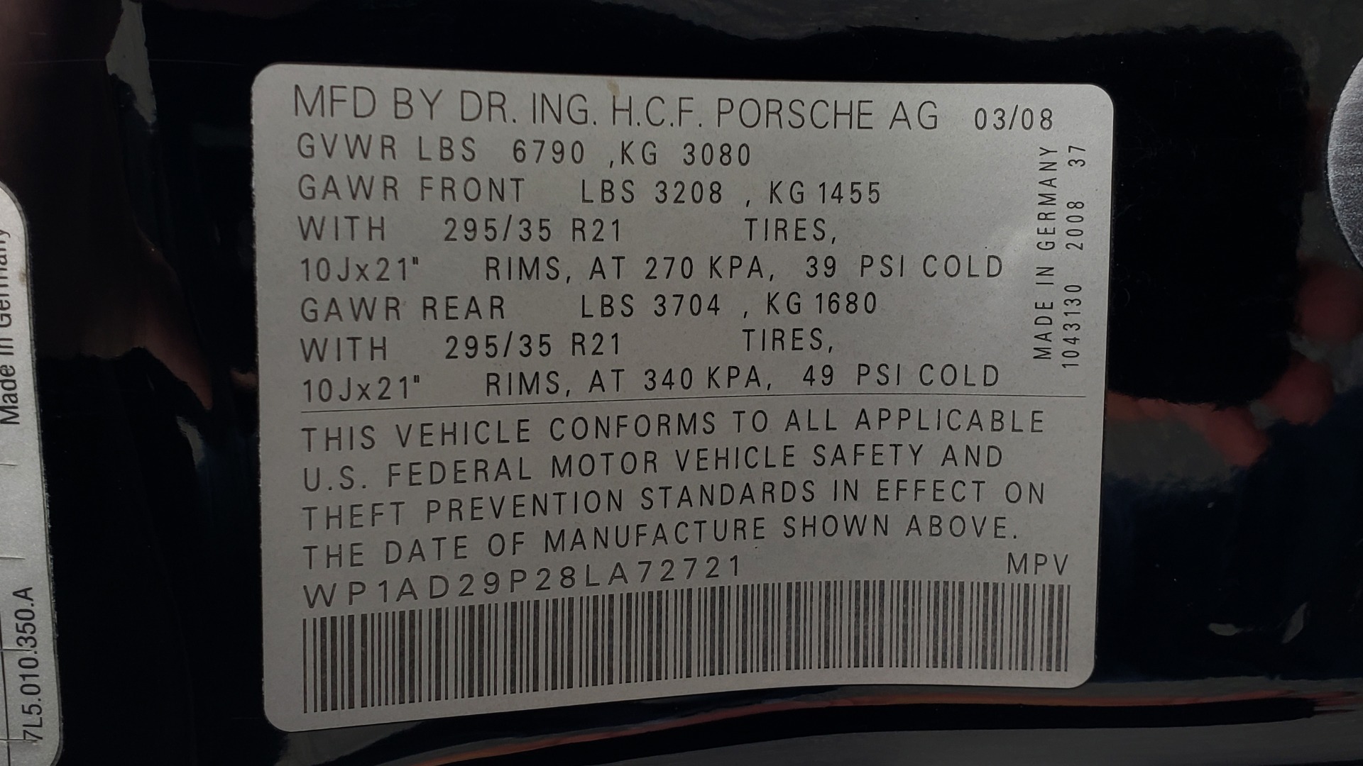 Used 2008 Porsche CAYENNE GTS TIPTRONIC / NAV / SUNROOF / REARVIEW / BOSE for sale Sold at Formula Imports in Charlotte NC 28227 105