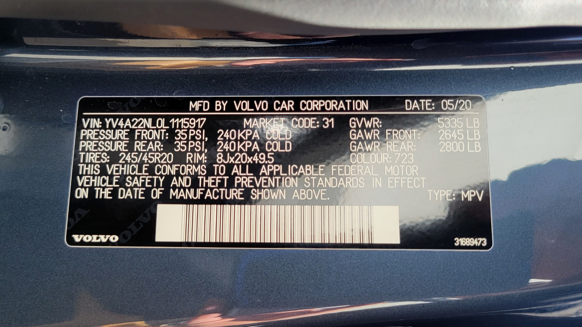 Used 2020 Volvo V90 CROSS COUNTRY T6 2.0L WAGON / AWD / HTD STS / PROTECTION PKG / REARVIEW for sale $55,000 at Formula Imports in Charlotte NC 28227 88