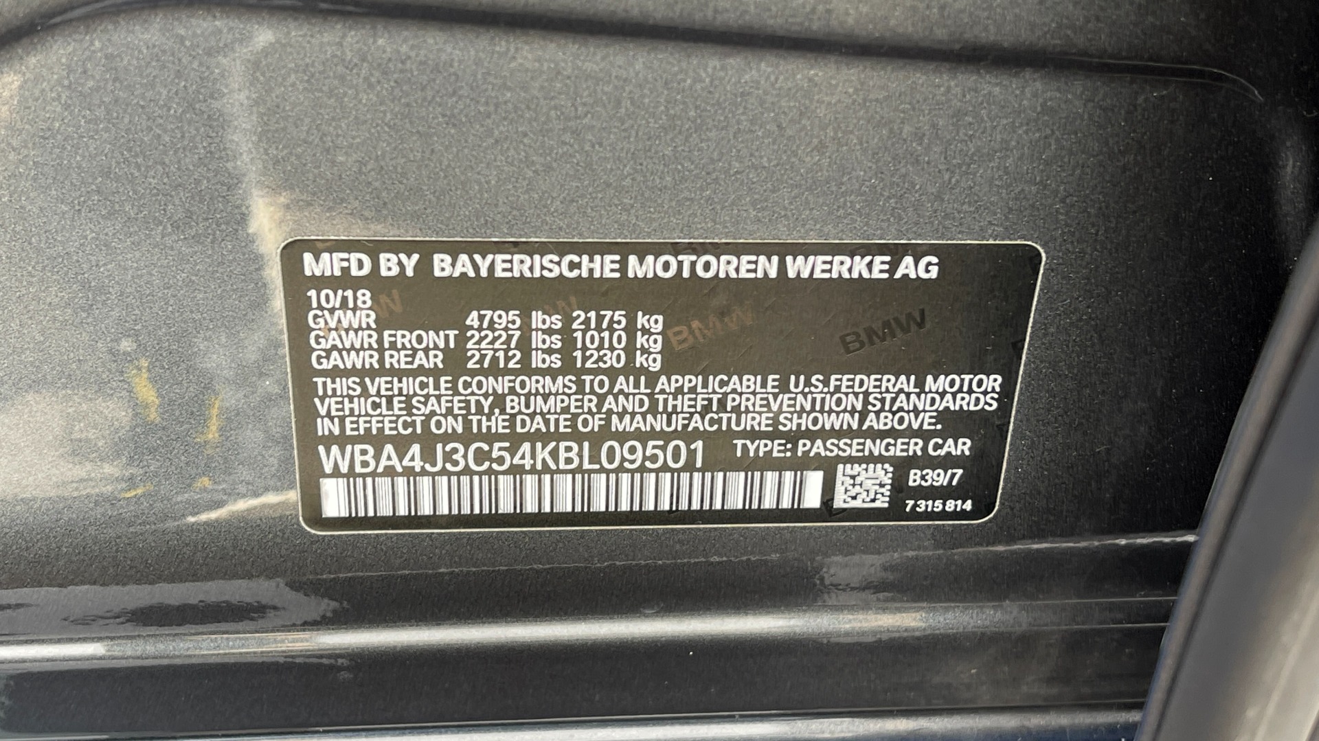 Used 2019 BMW 4 SERIES 430I XDRIVE 2.0L SEDAN / CONV PKG / DRVR ASST / LANE DEPART / BLIND SPOT for sale Sold at Formula Imports in Charlotte NC 28227 65