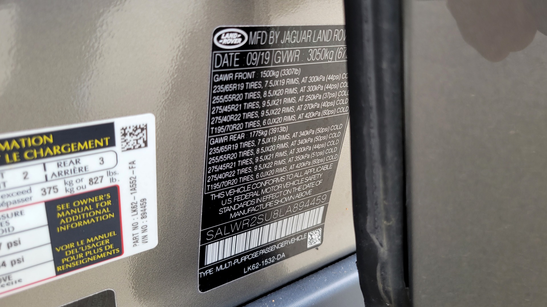 Used 2020 Land Rover RANGE ROVER SPORT HSE / 3.0L SC I6 / 8-SPD AUTO / NAV / PANO-ROOF / REARVIEW for sale Sold at Formula Imports in Charlotte NC 28227 104
