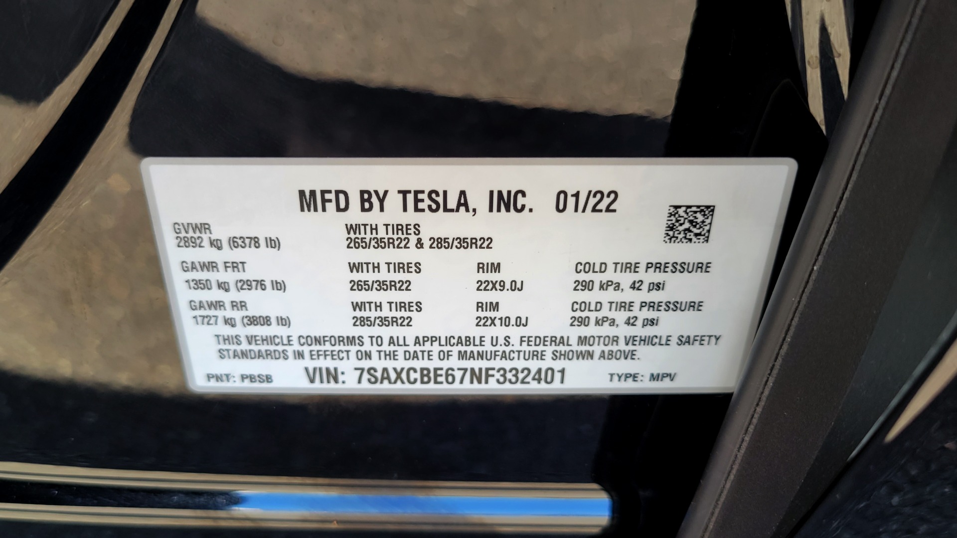 Tesla model clearance x gvwr