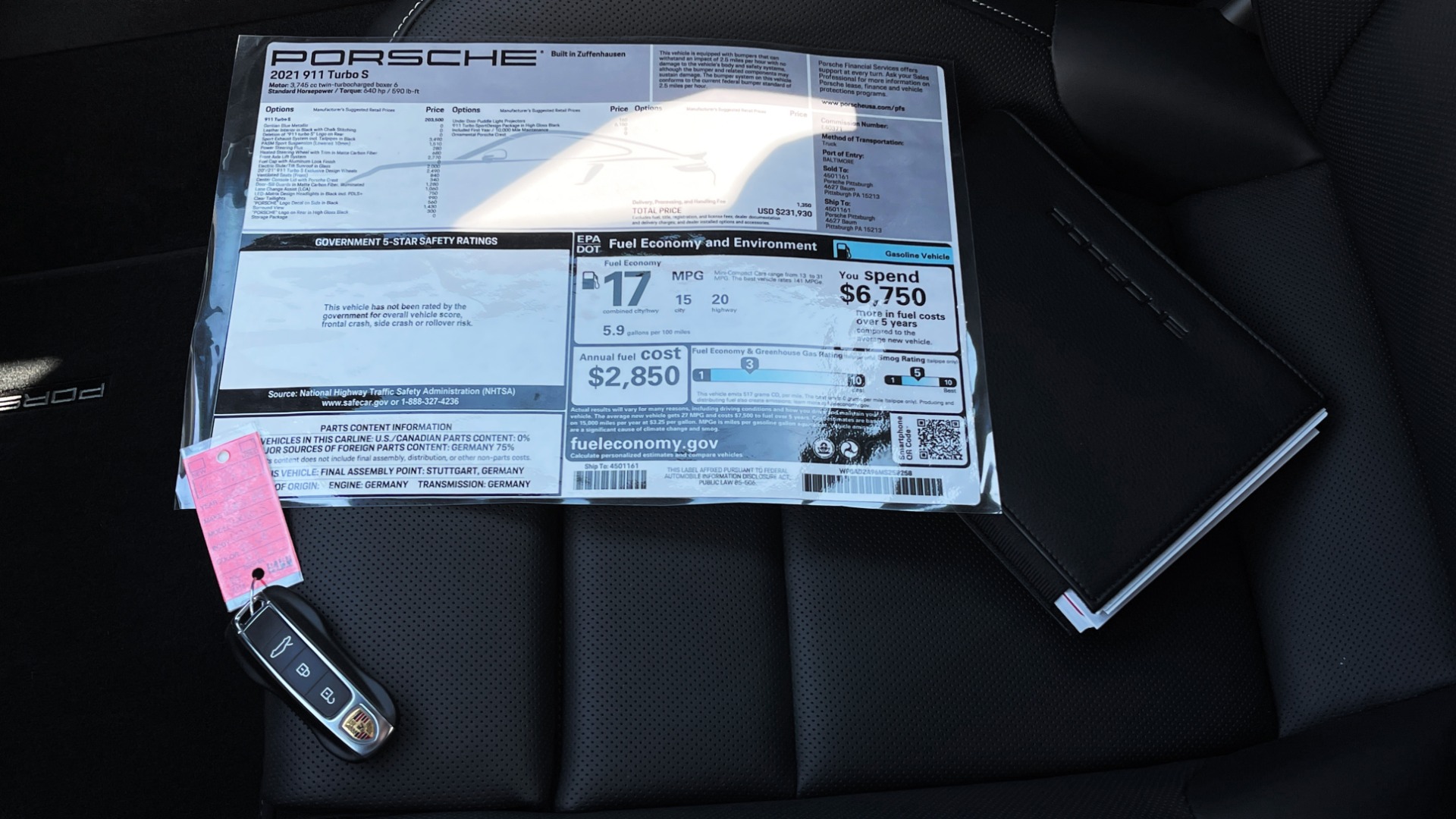 Used 2021 Porsche 911 TURBO S COUPE 3.8L / AWD / AUTO / NAV / SUNROOF / BOSE / REARVIEW for sale Sold at Formula Imports in Charlotte NC 28227 74