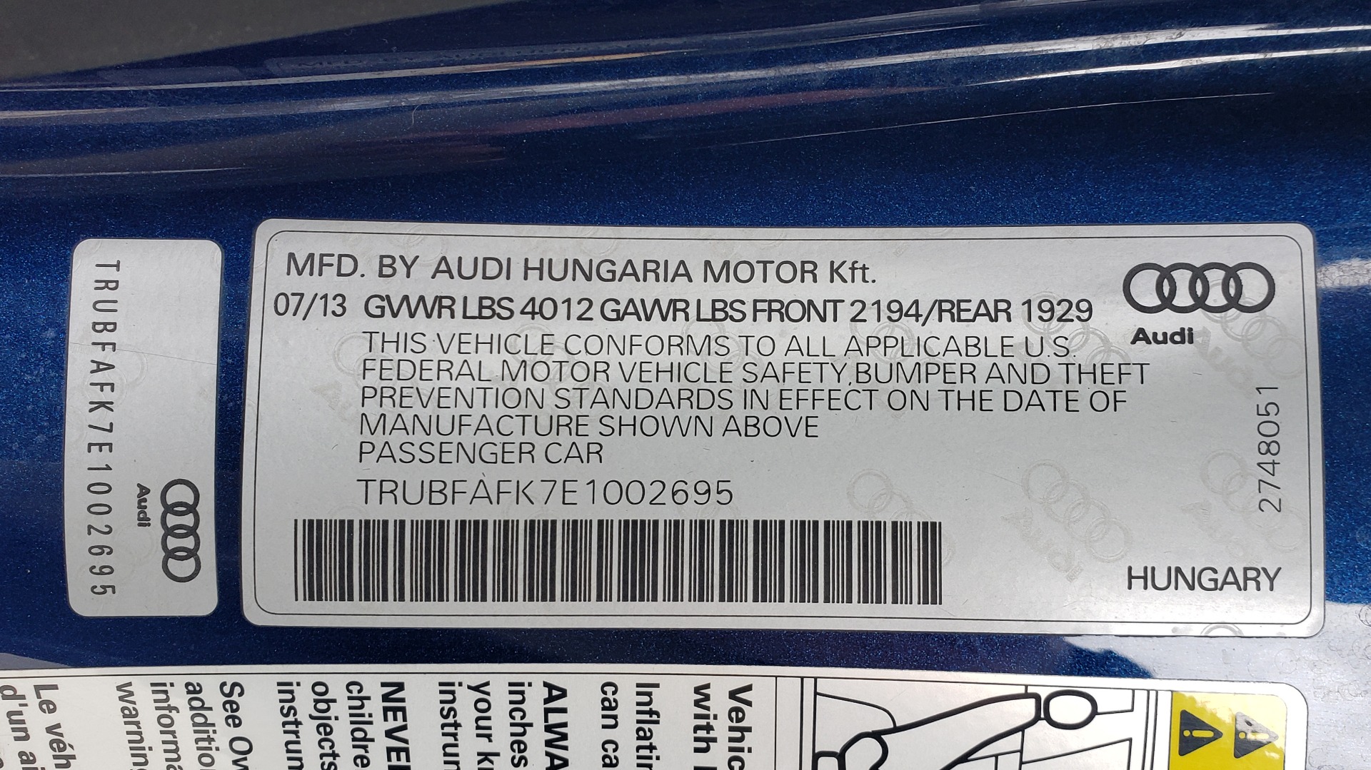 Used 2014 Audi TT 2.0T S-TRONIC / COUPE / AWD / LEATHER / HEATED SEATS for sale Sold at Formula Imports in Charlotte NC 28227 73