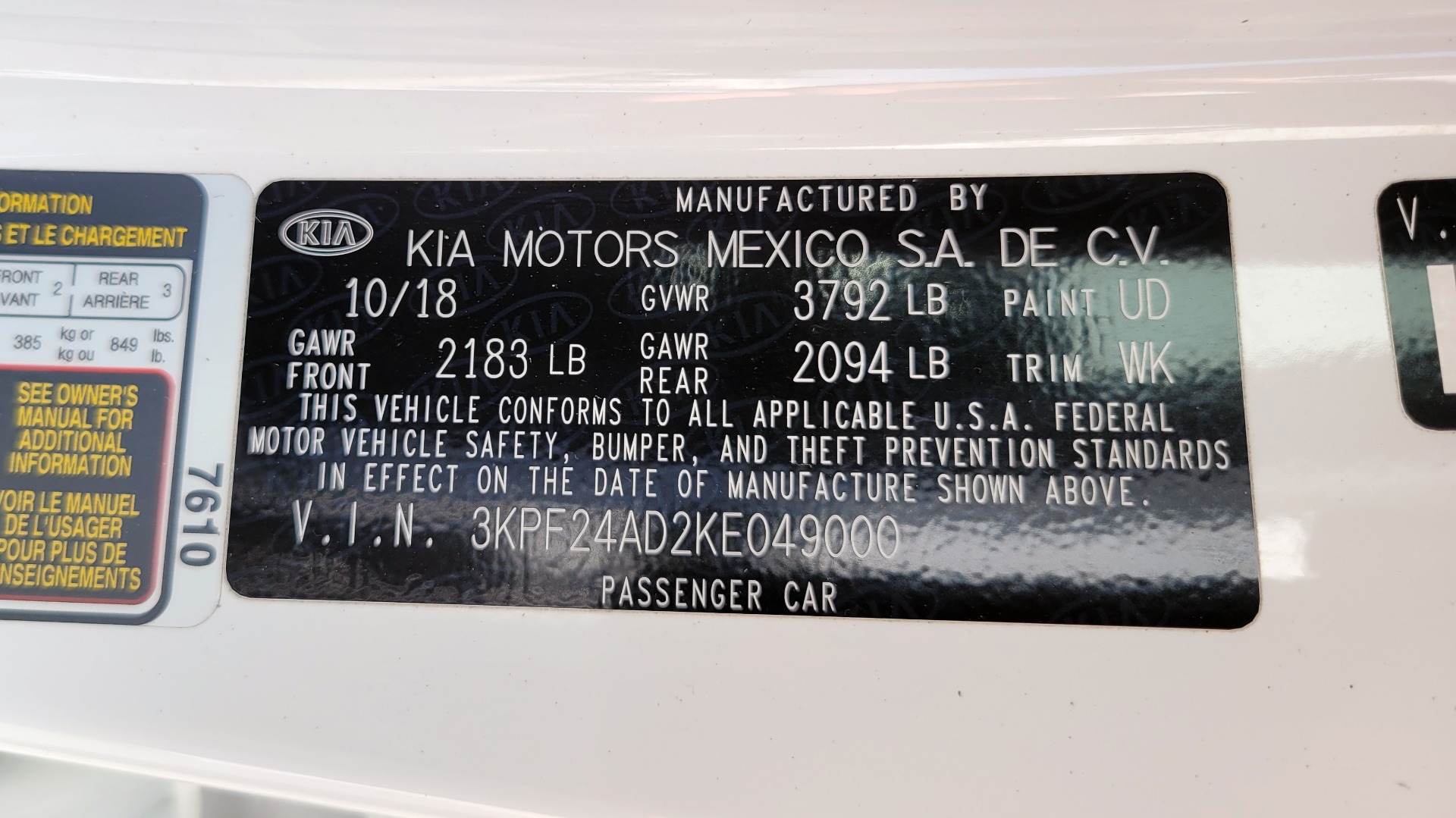 Used 2019 Kia FORTE LXS IVT 2.0L SEDAN / CVT TRANS / APPLE / DUAL-ZONE AIR / REARVIEW for sale $16,995 at Formula Imports in Charlotte NC 28227 83