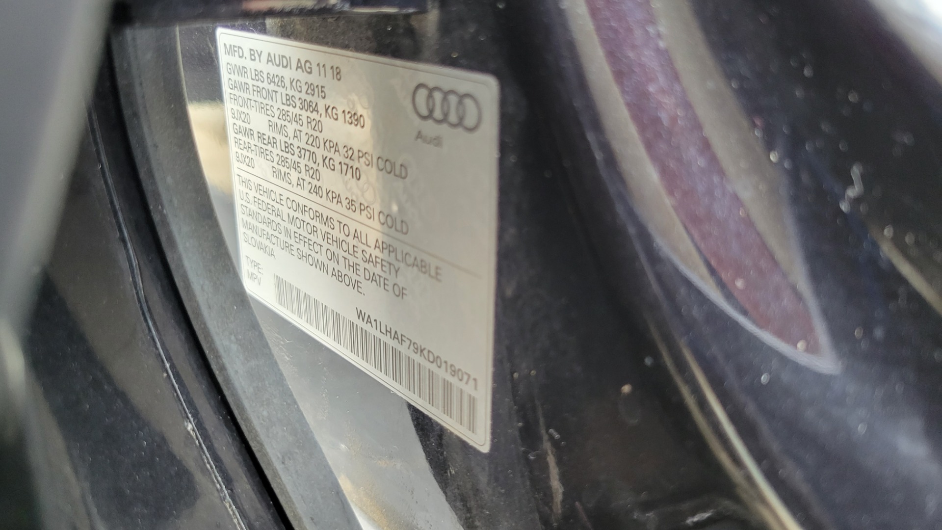 Used 2019 Audi Q7 PREMIUM PLUS / COLD WTHR / NAV / SUNROOF / 3-ROW / CAMERA for sale Sold at Formula Imports in Charlotte NC 28227 103