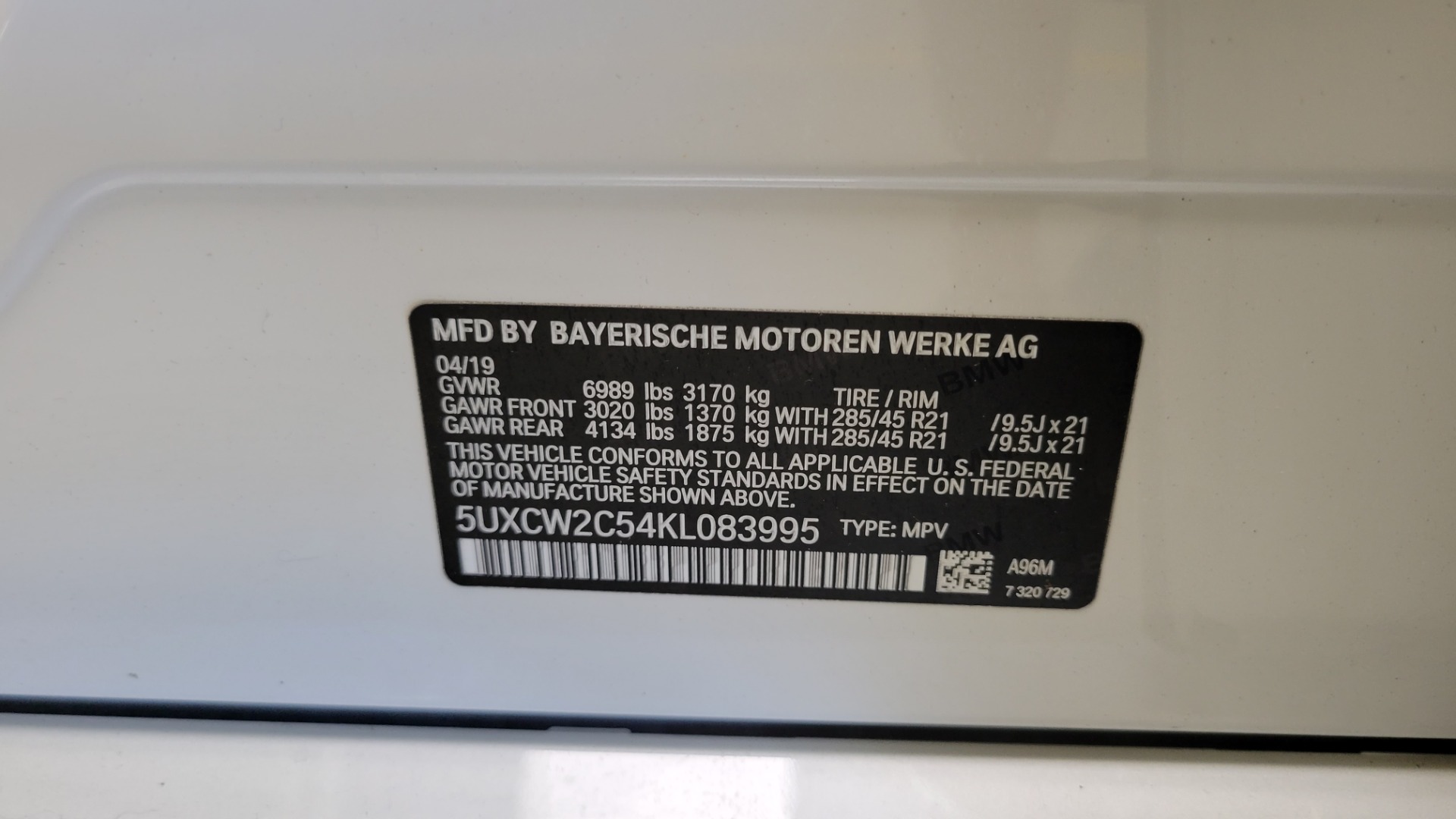 Used 2019 BMW X7 XDRIVE40I PREMIUM / NAV / HUD / PARK ASST PLUS / REMOTE START / 3D VIEW for sale Sold at Formula Imports in Charlotte NC 28227 107