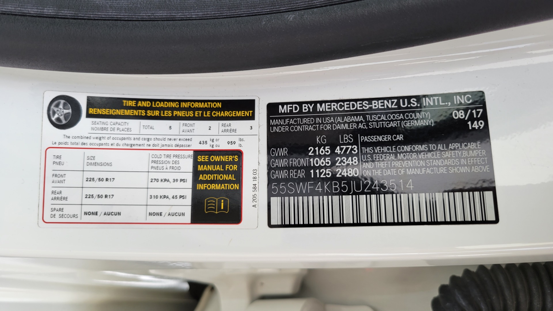 Used 2018 Mercedes-Benz C-CLASS C 300 PREMIUM / SUNROOF / SMARTPHONE / COMFORT SUSP / CAMERA for sale Sold at Formula Imports in Charlotte NC 28227 90