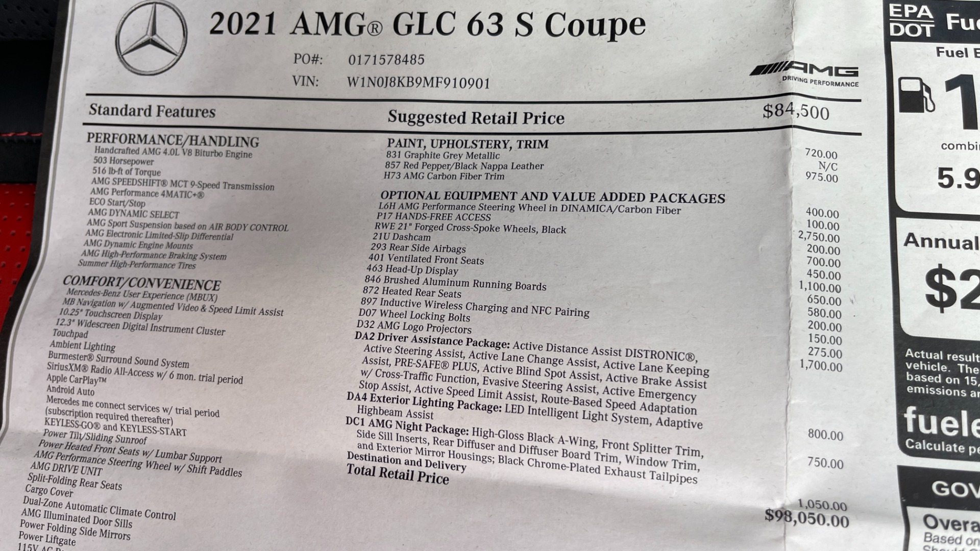 Used 2021 Mercedes-Benz GLC 63 S AMG 503HP SUV / DRVR ASST / LIGHTING / AMG NIGHT for sale $94,995 at Formula Imports in Charlotte NC 28227 78