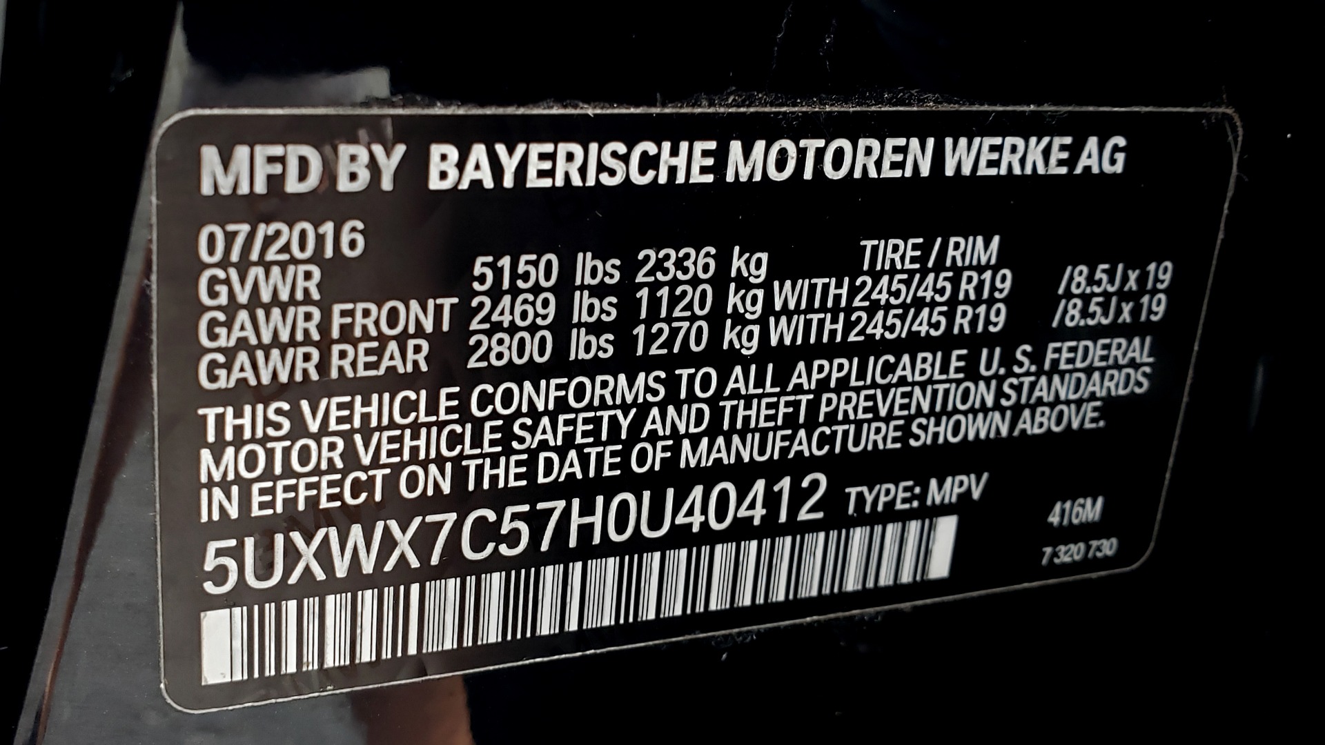 Used 2017 BMW X3 XDRIVE35I M-SPORT / DRVR ASST / TECH / CLD WTHR for sale Sold at Formula Imports in Charlotte NC 28227 88