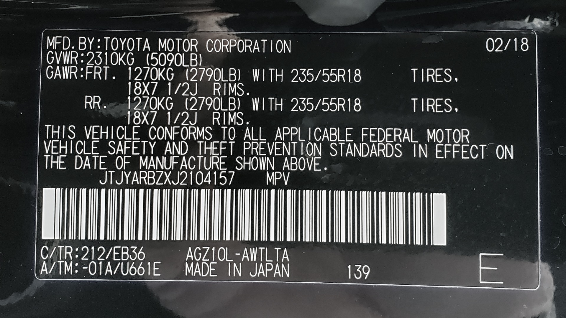 Used 2018 Lexus NX 300 F-SPORT / LEATHER / ACCY PKG / 18IN WHEELS for sale Sold at Formula Imports in Charlotte NC 28227 84