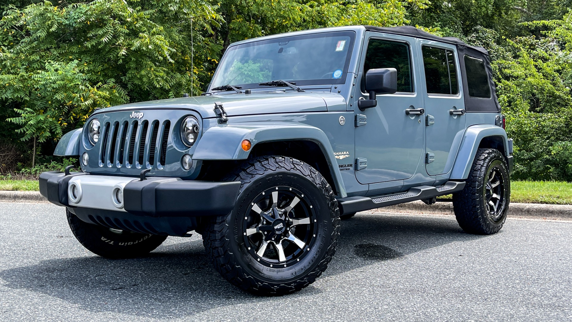 Used 2015 Jeep Wrangler Unlimited SAHARA / UPGRADED WHEELS / SOFT TOP / LED HEADLIGHTS / MAX TOW PACKAGE for sale Sold at Formula Imports in Charlotte NC 28227 1