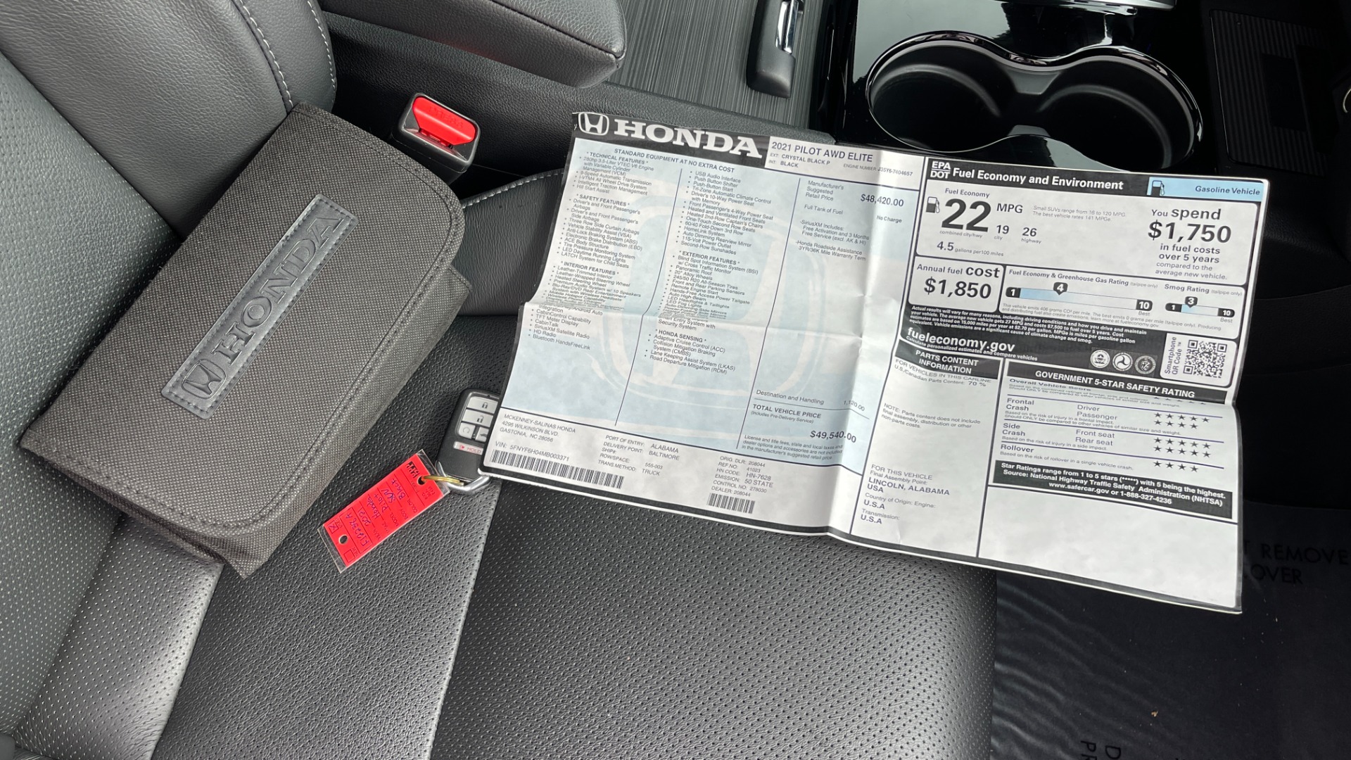 Used 2021 Honda Pilot ELITE / DVD SYSTEM / 3RD ROW / CAPTAINS CHAIRS / LEATHER for sale Sold at Formula Imports in Charlotte NC 28227 65